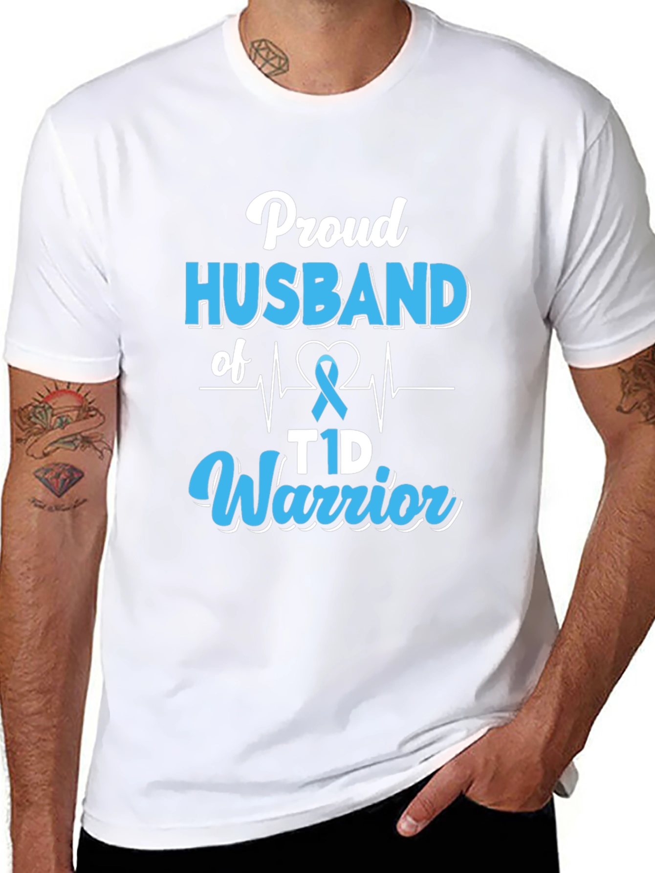 Proud Husband of T1D Warrior Graphic T-Shirt