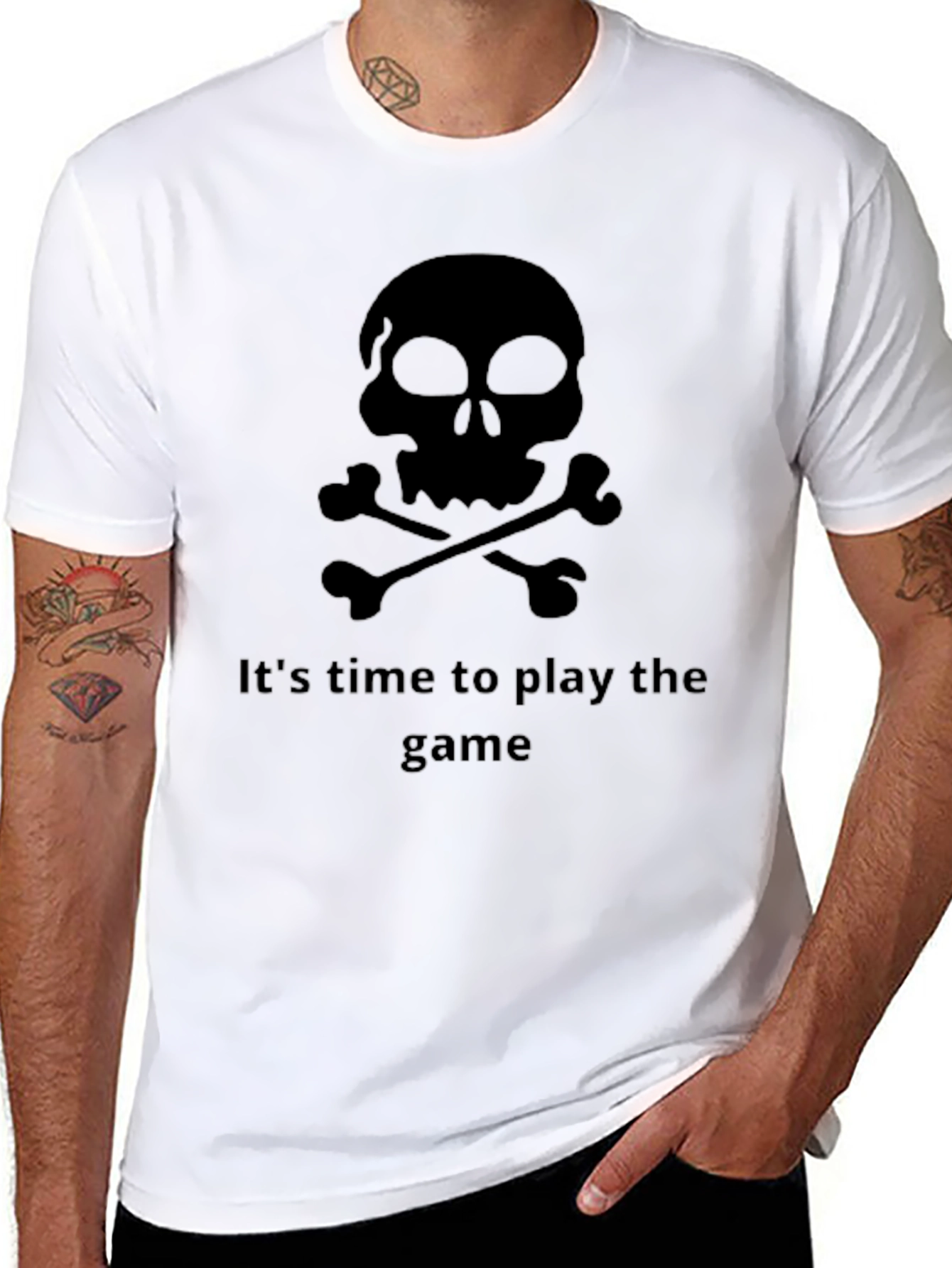 Skull & Crossbones Game Time Black T-Shirt