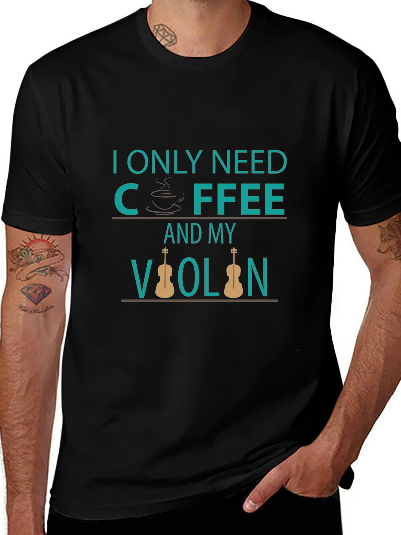 Coffee and Violin T-Shirt - Musician Tee