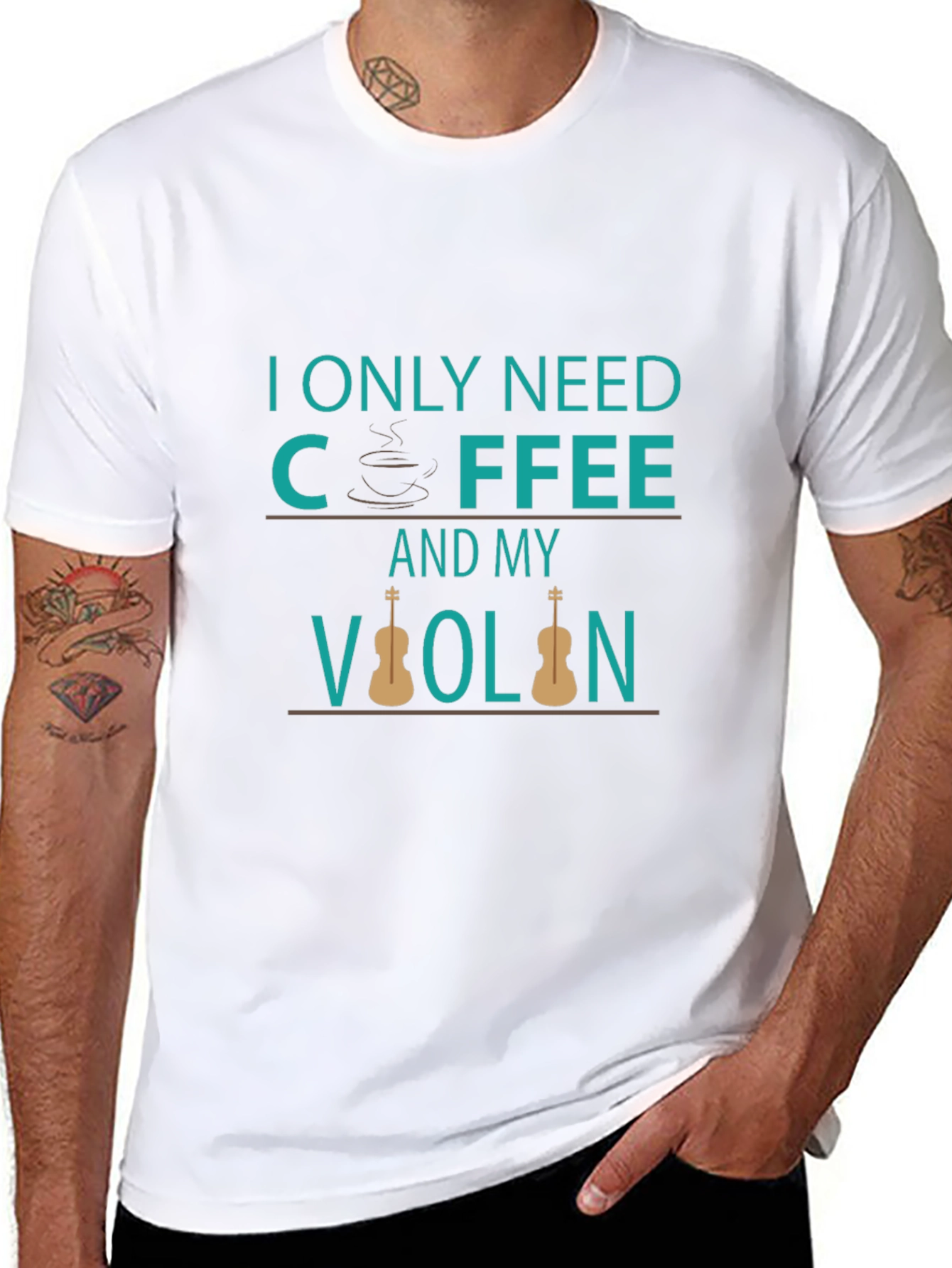 Coffee and Violin T-Shirt - Musician Tee