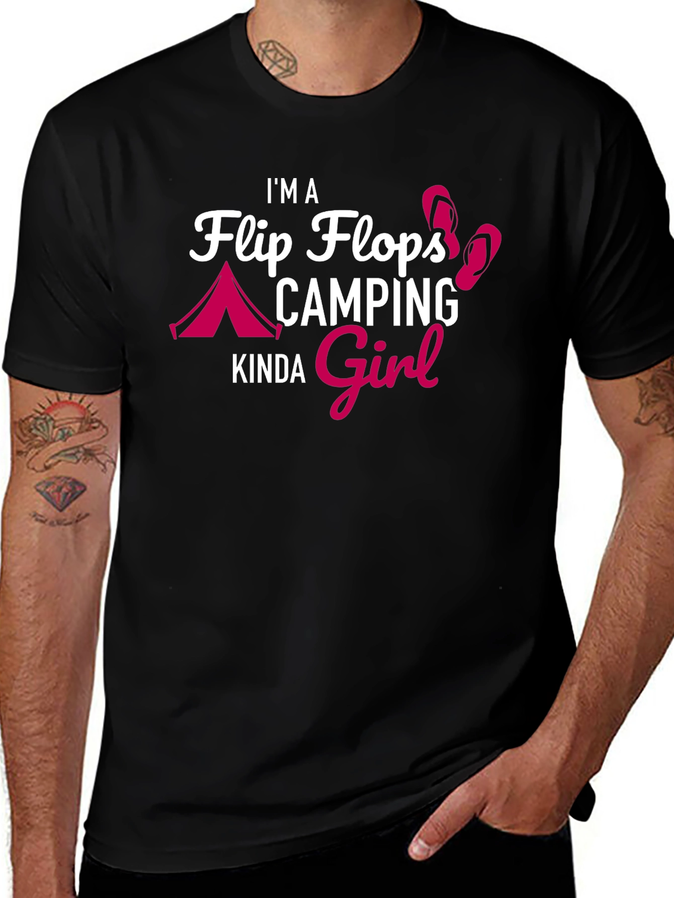 Flip Flops Camping Girl T-Shirt