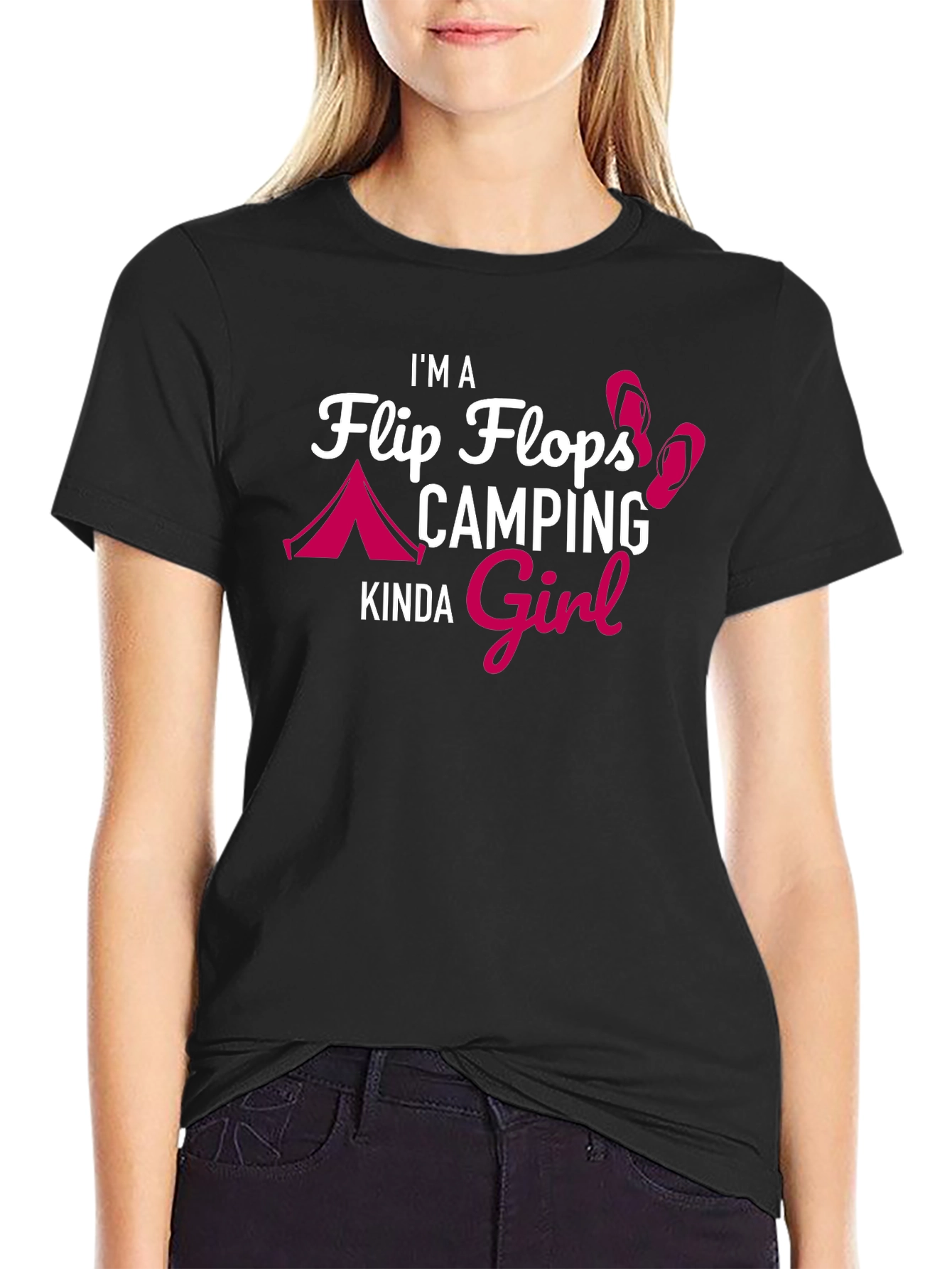 Flip Flops Camping Girl T-Shirt