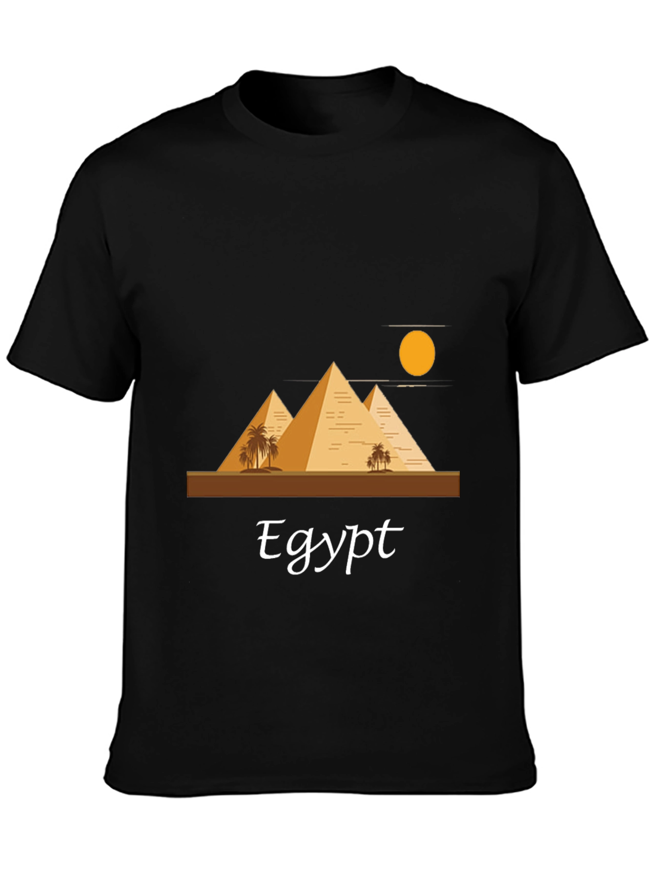 Egypt Pyramid T-Shirt - Black Cotton Blend Graphic Tee