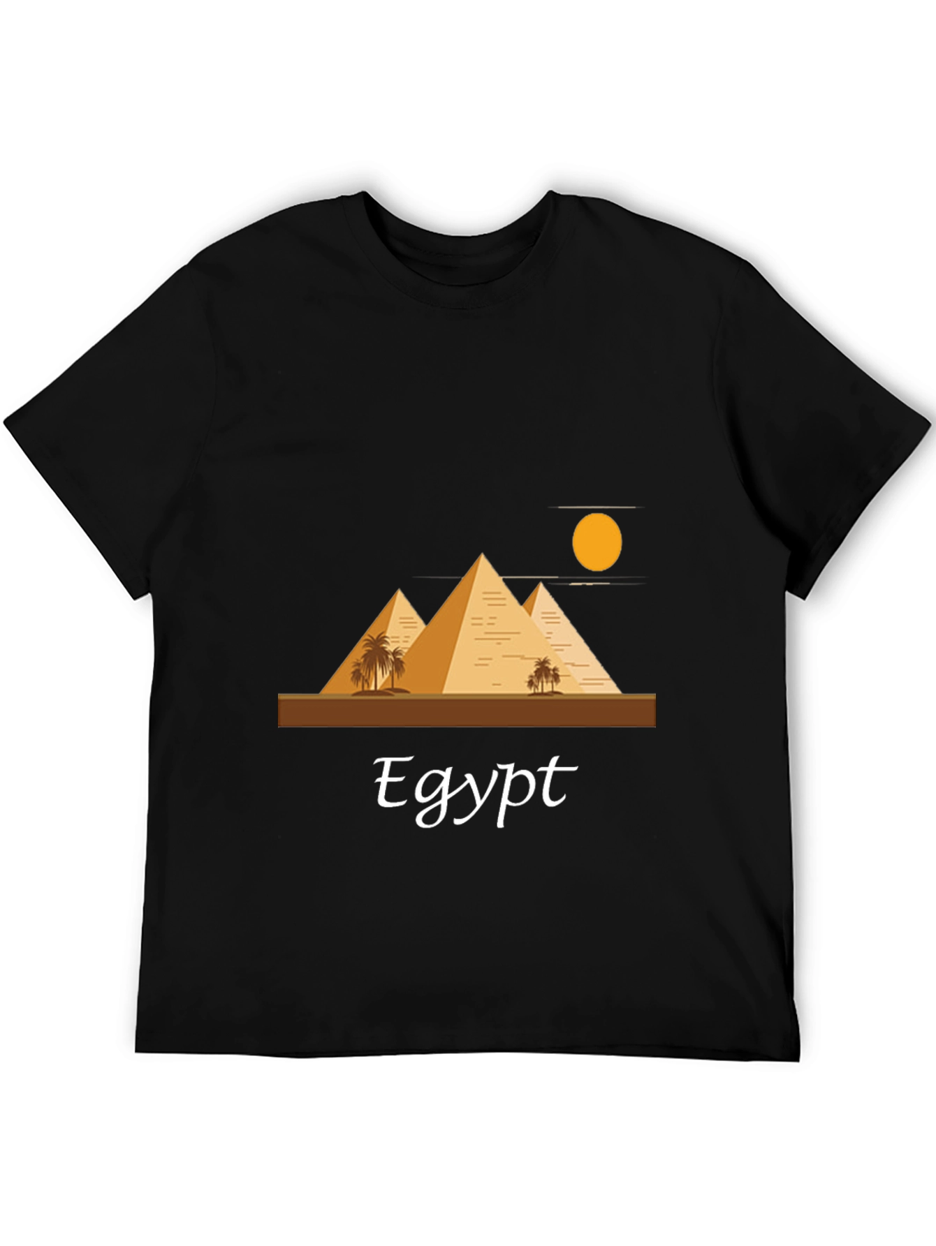 Egypt Pyramid T-Shirt - Black Cotton Blend Graphic Tee