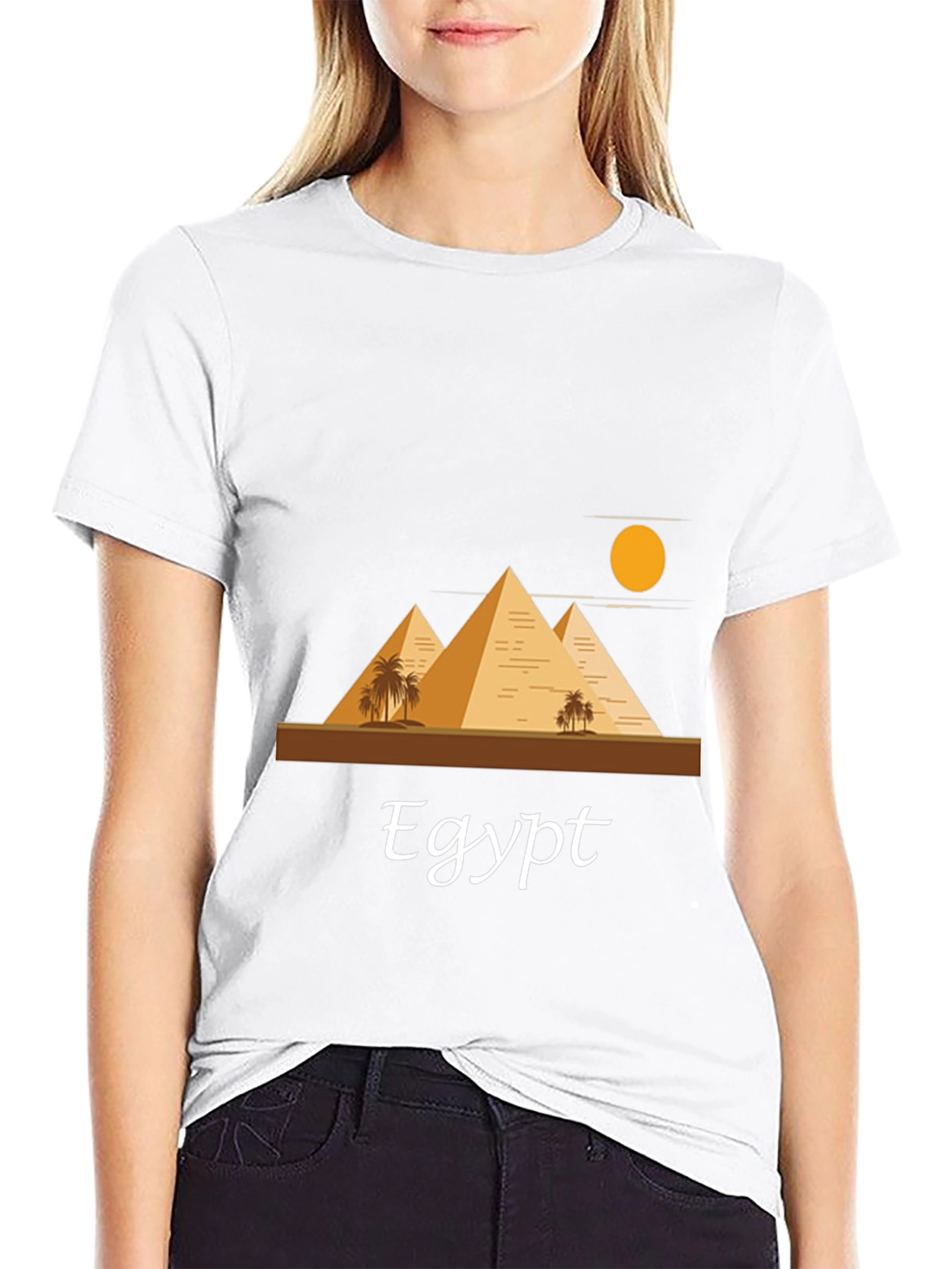 Egypt Pyramid T-Shirt - Black Cotton Blend Graphic Tee