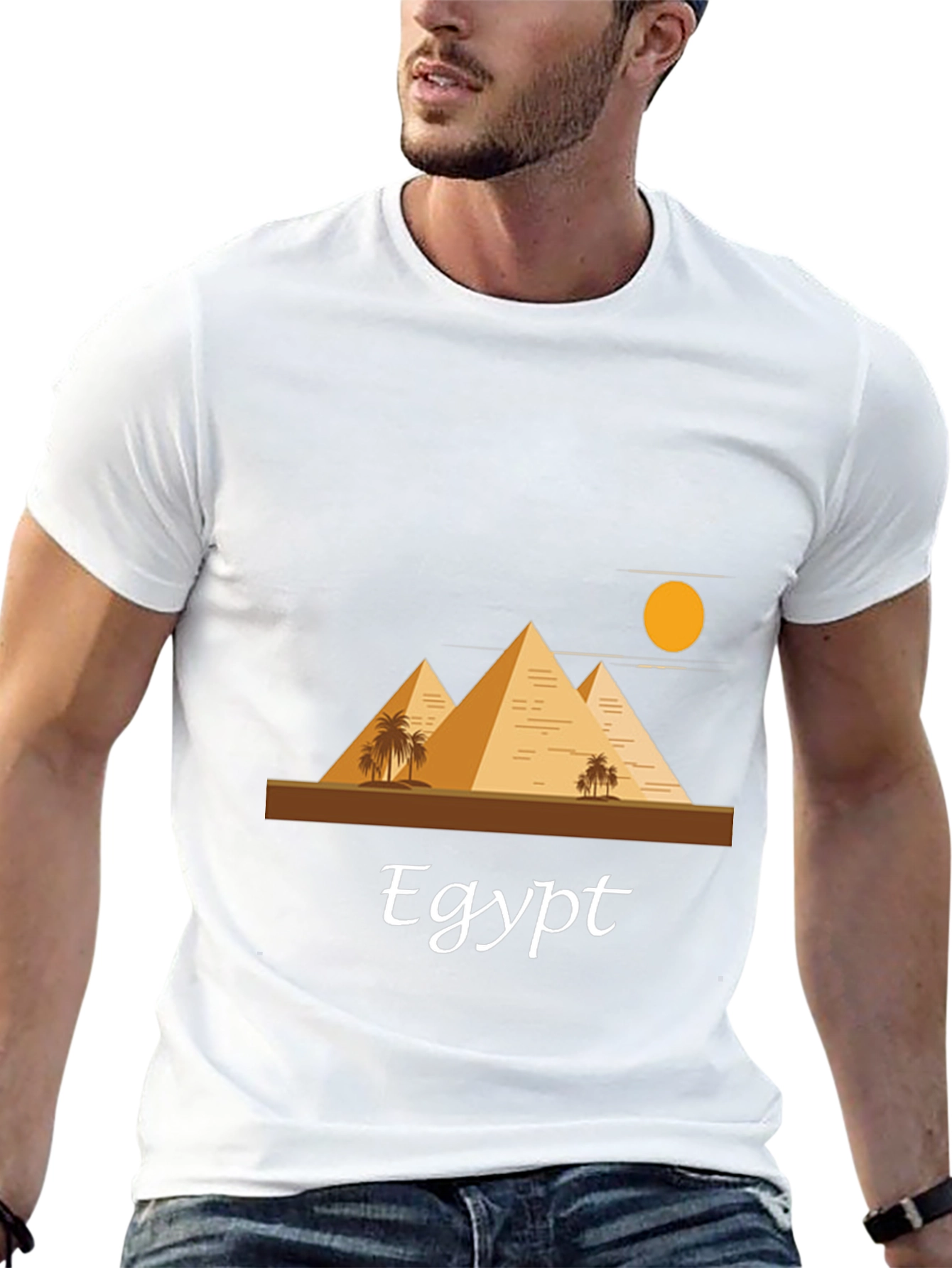 Egypt Pyramid T-Shirt - Black Cotton Blend Graphic Tee