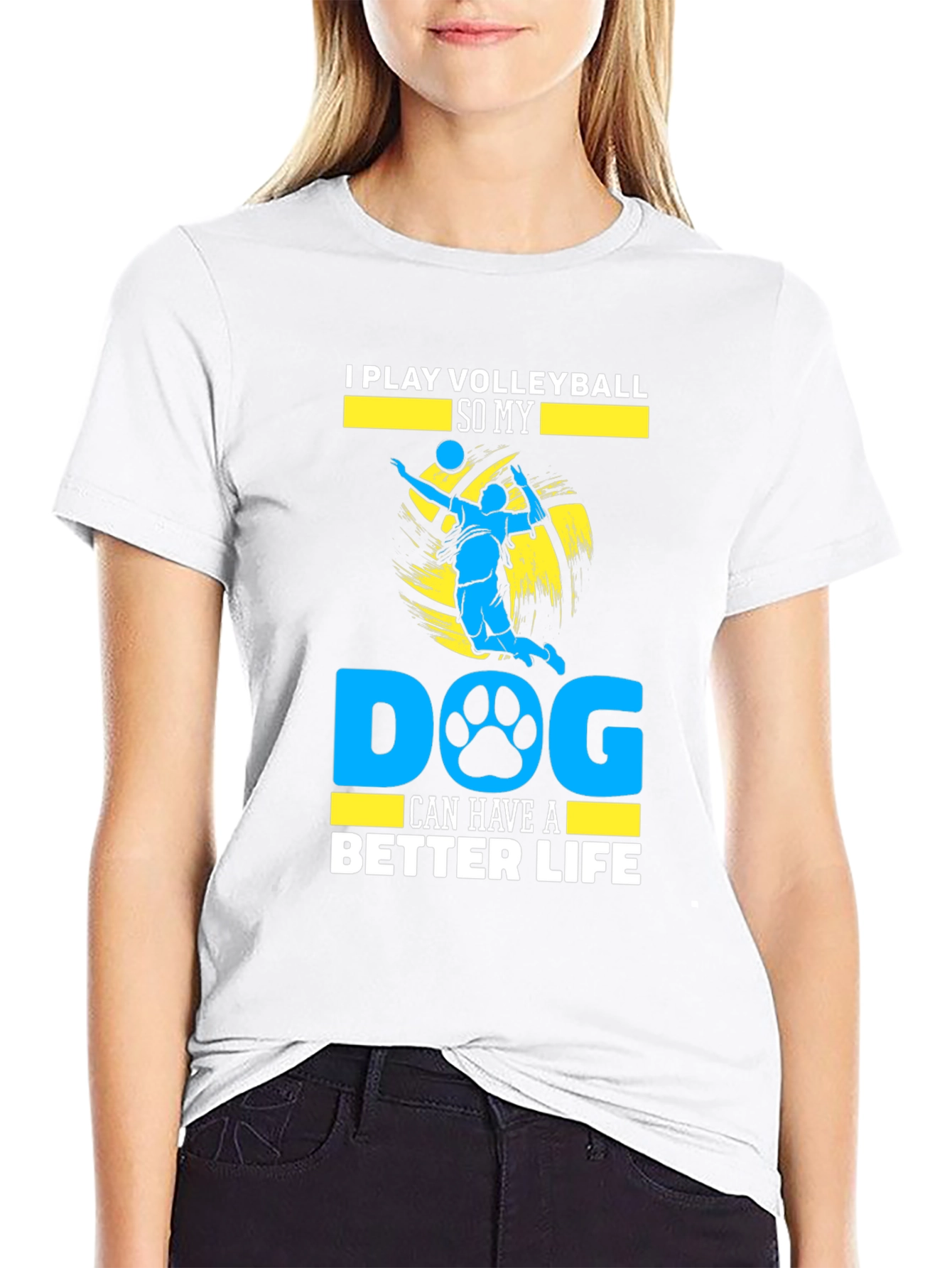 Volleyball Dog Lover Graphic Tee