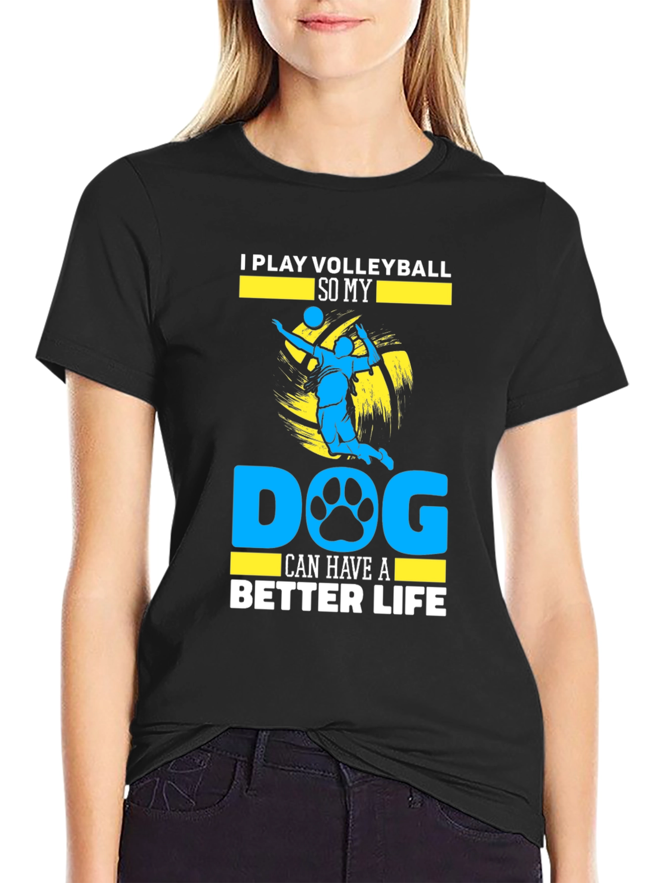 Volleyball Dog Lover Graphic Tee