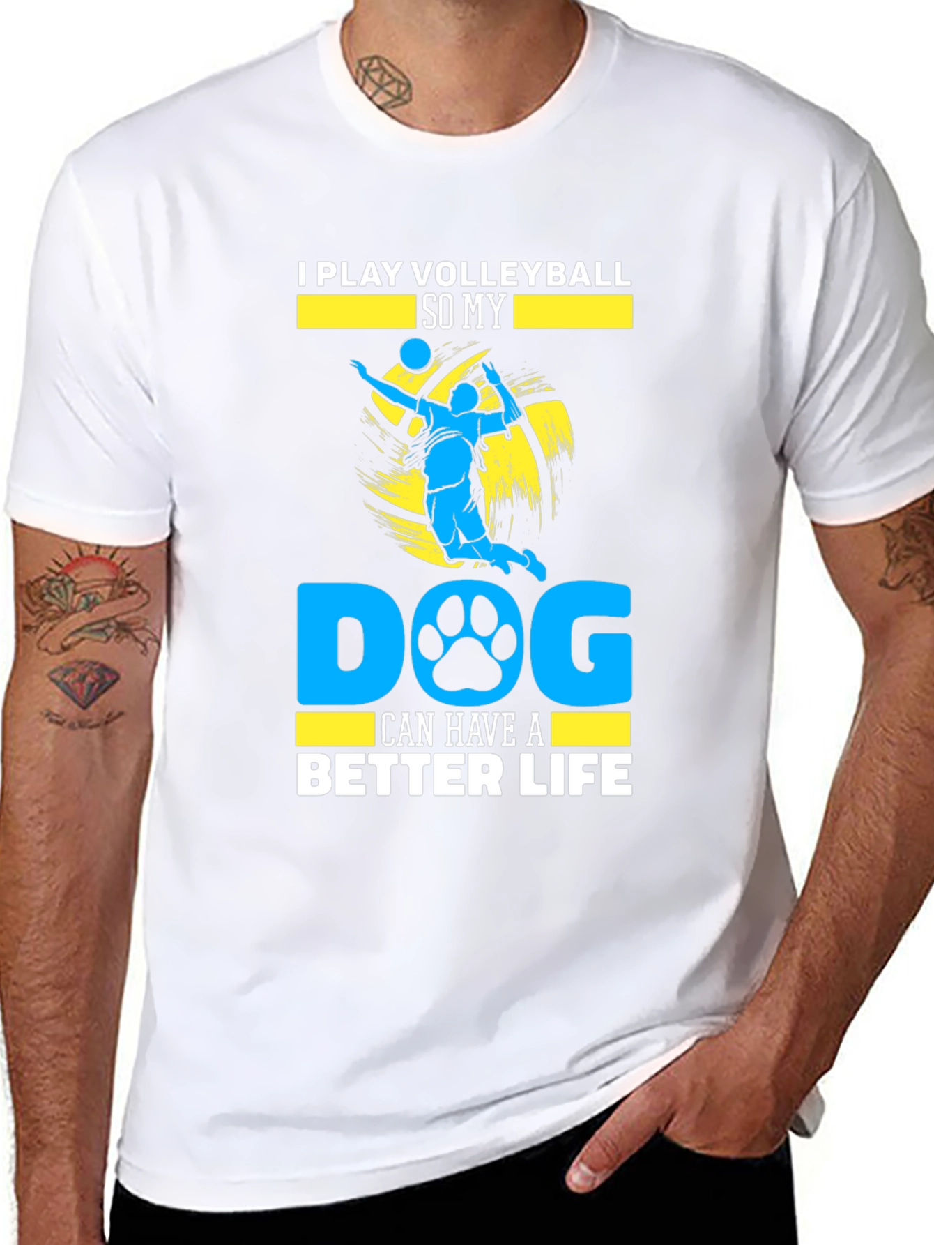 Volleyball Dog Lover Graphic Tee