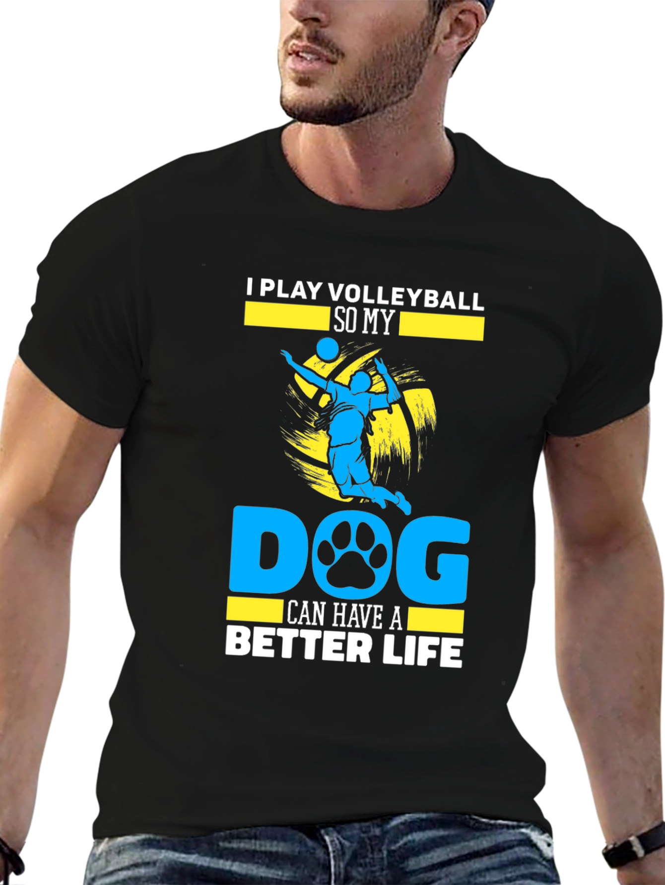 Volleyball Dog Lover Graphic Tee