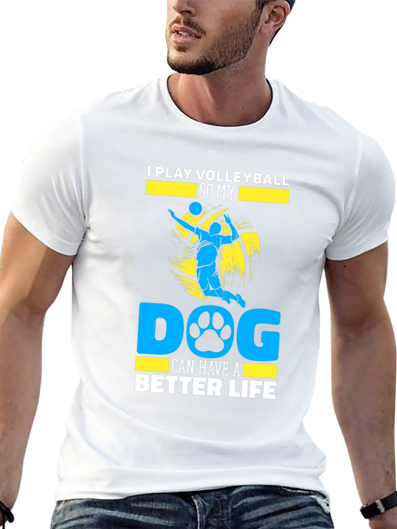 Volleyball Dog Lover Graphic Tee