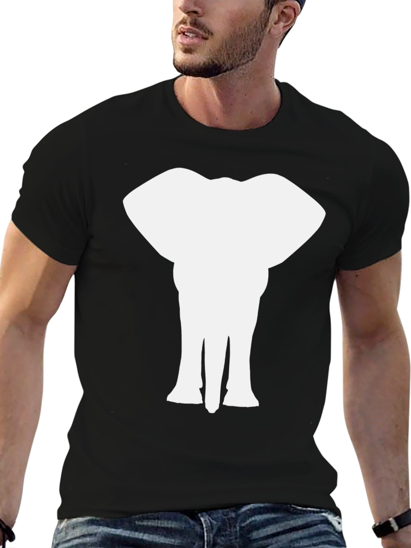 Elephant Graphic Tee - Classic Black Cotton Shirt