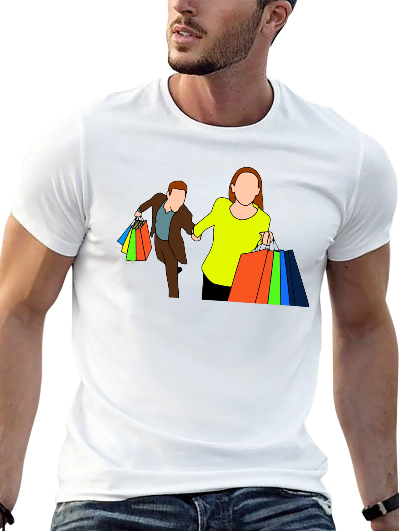 Shopping Couple Black T-Shirt