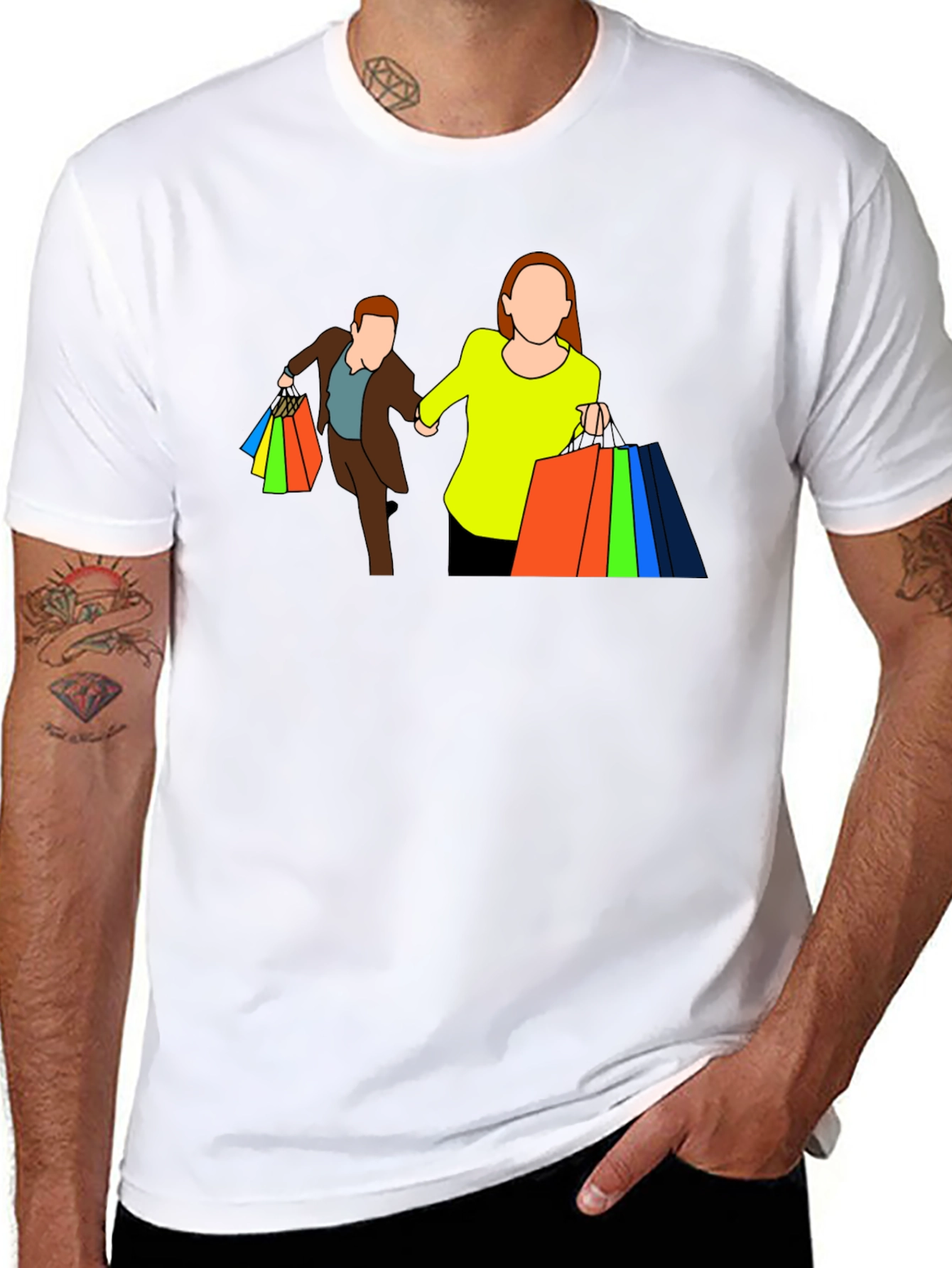 Shopping Couple Black T-Shirt