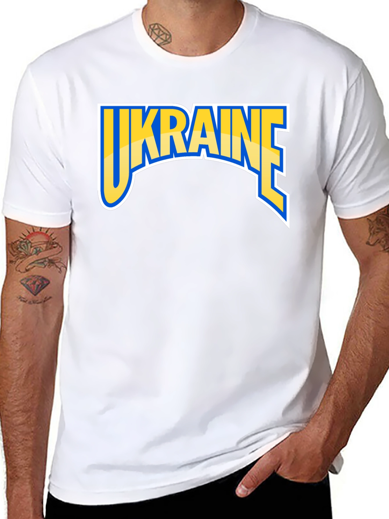 Ukraine Graphic Tee - Bold Patriotic Style