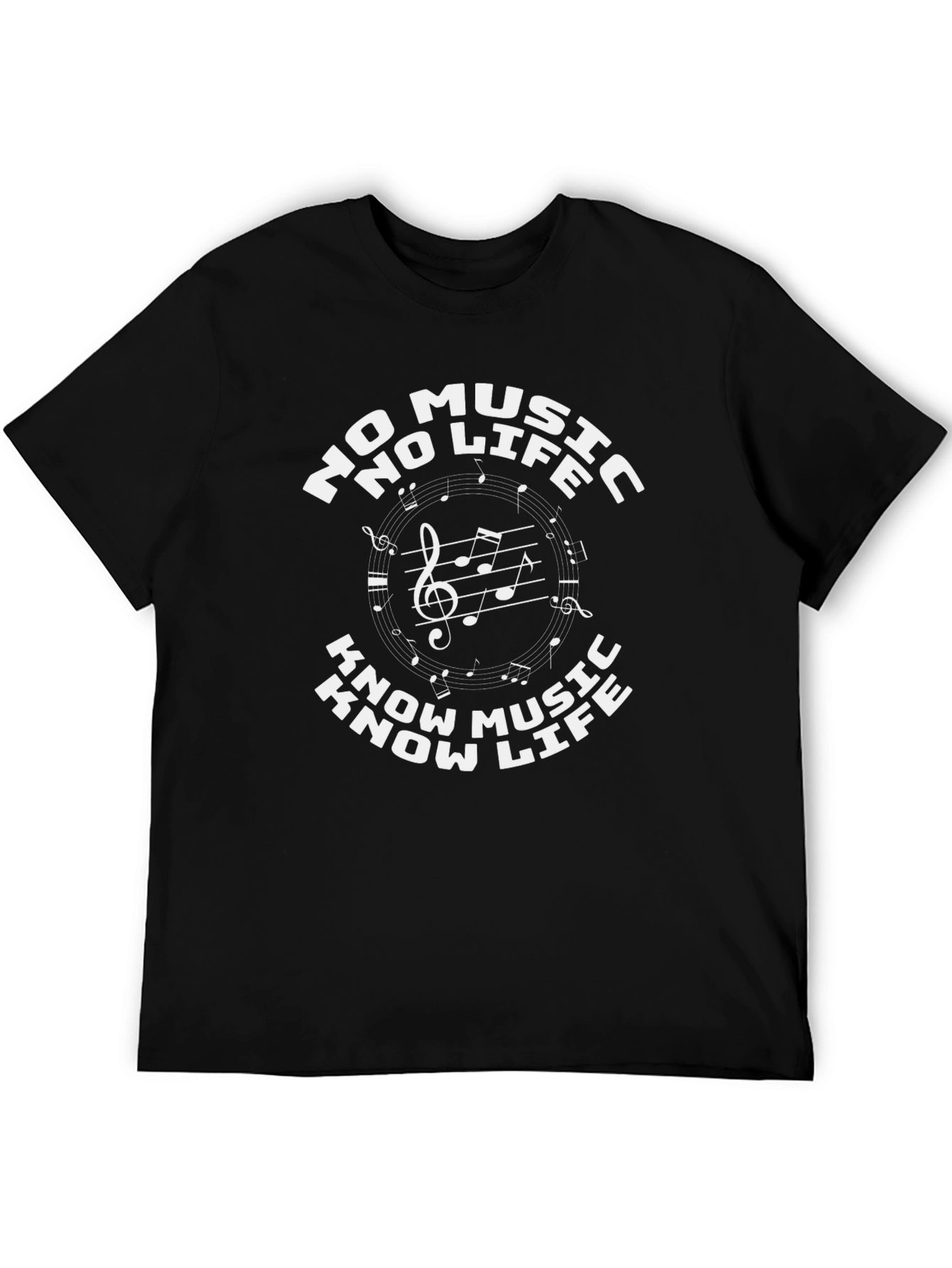 Music Lovers Black T-Shirt - No Music No Life