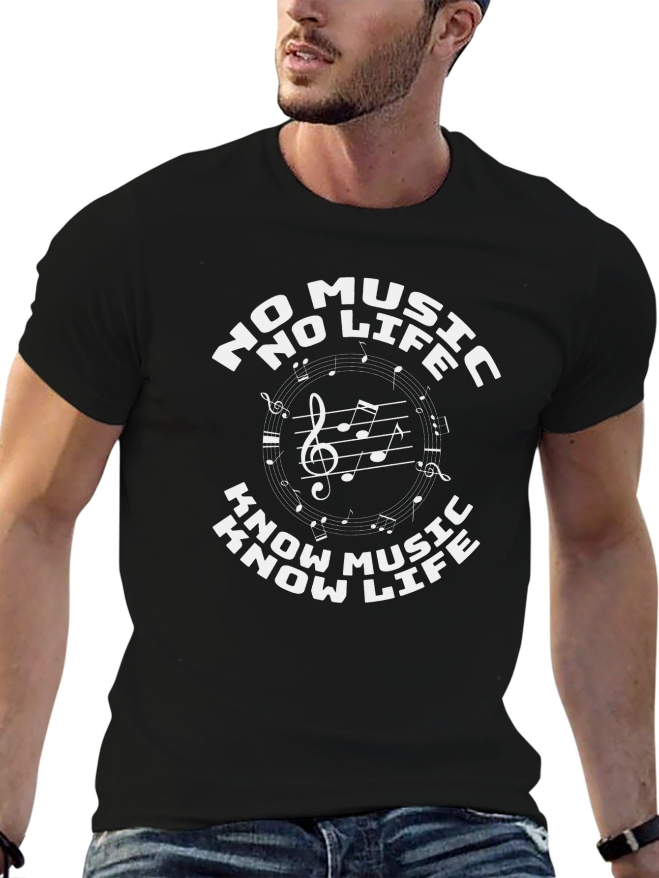 Music Lovers Black T-Shirt - No Music No Life