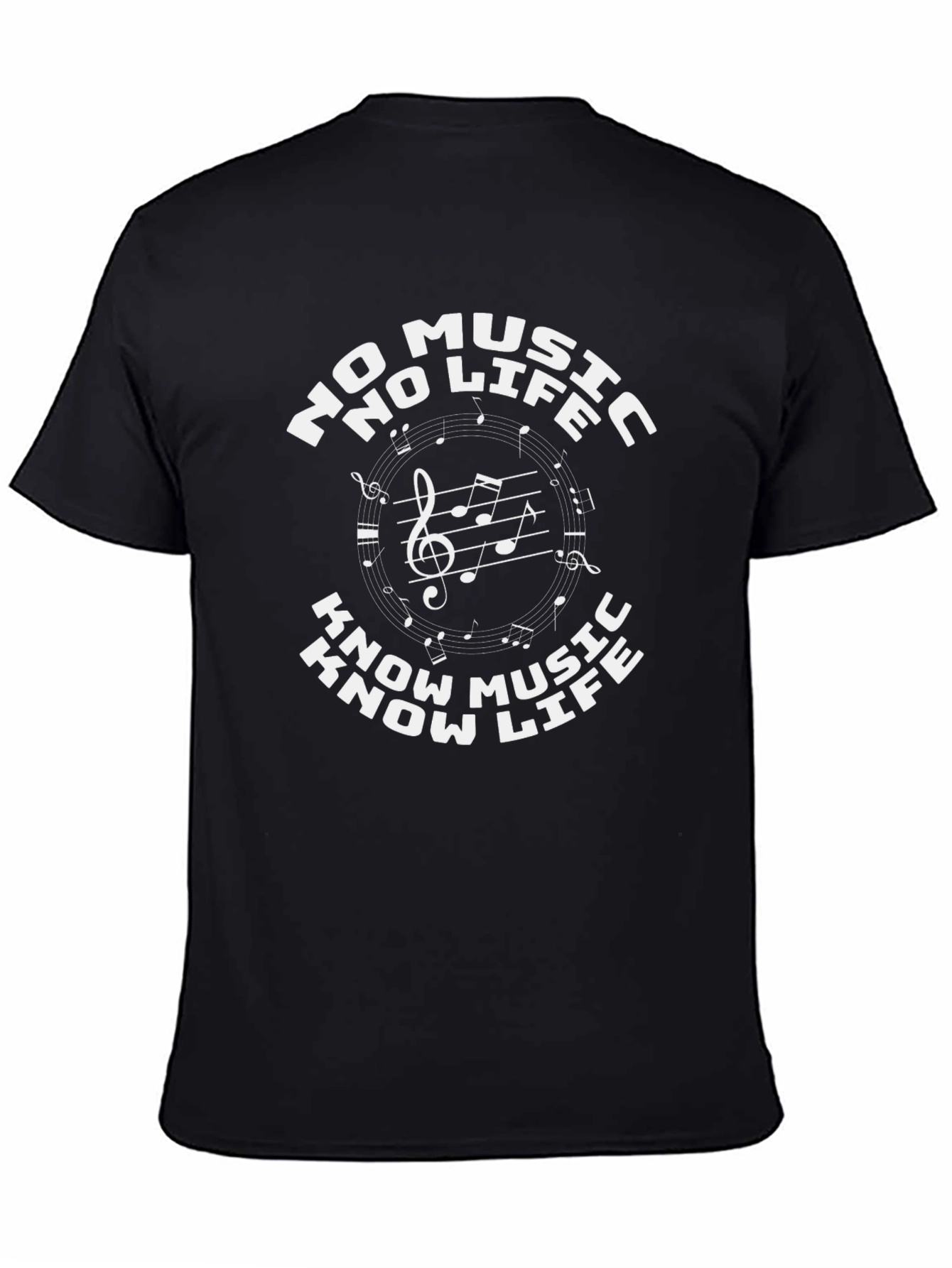 Music Lovers Black T-Shirt - No Music No Life