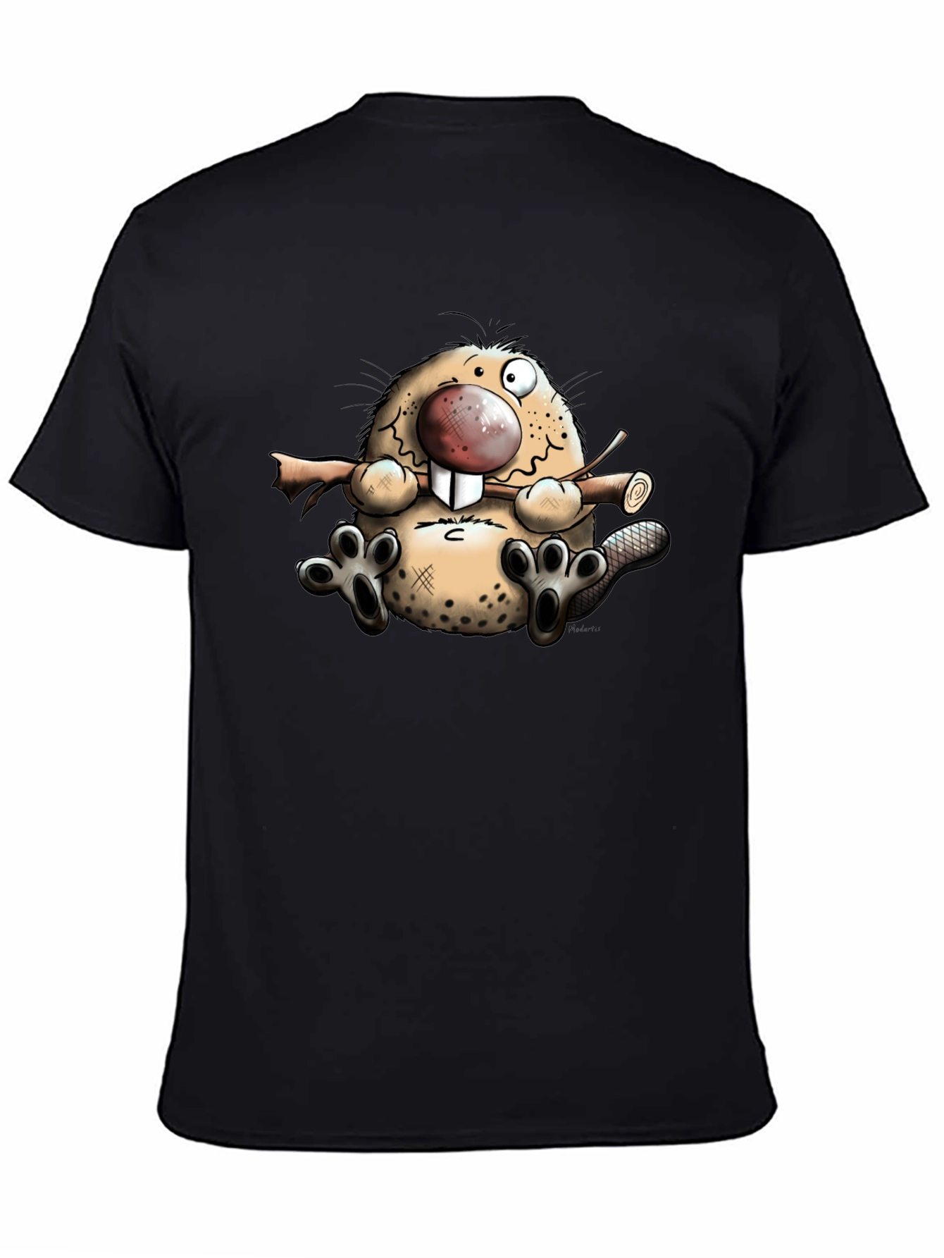 Cartoon Beaver Graphic T-Shirt