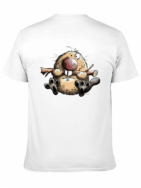 Cartoon Beaver Graphic T-Shirt