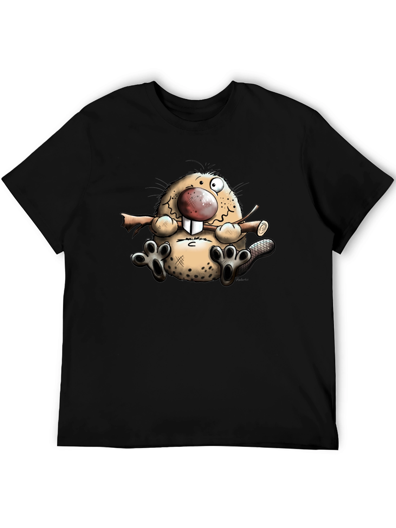 Cartoon Beaver Graphic T-Shirt