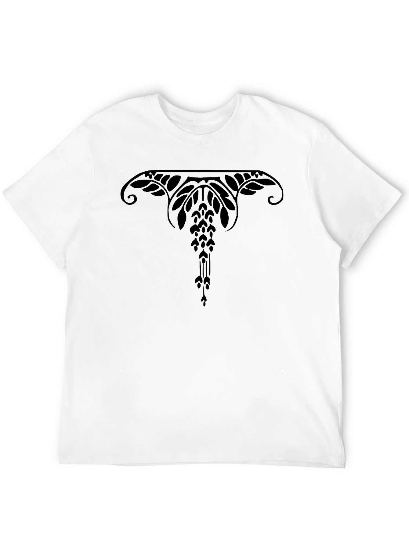 Mens Black T-Shirt with Unique Graphic Design