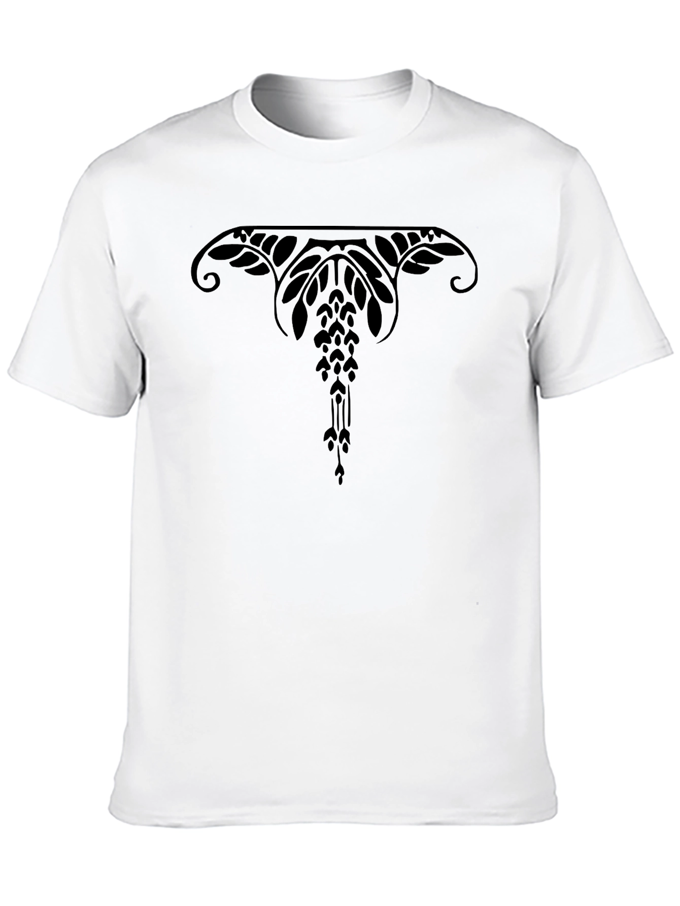 Mens Black T-Shirt with Unique Graphic Design
