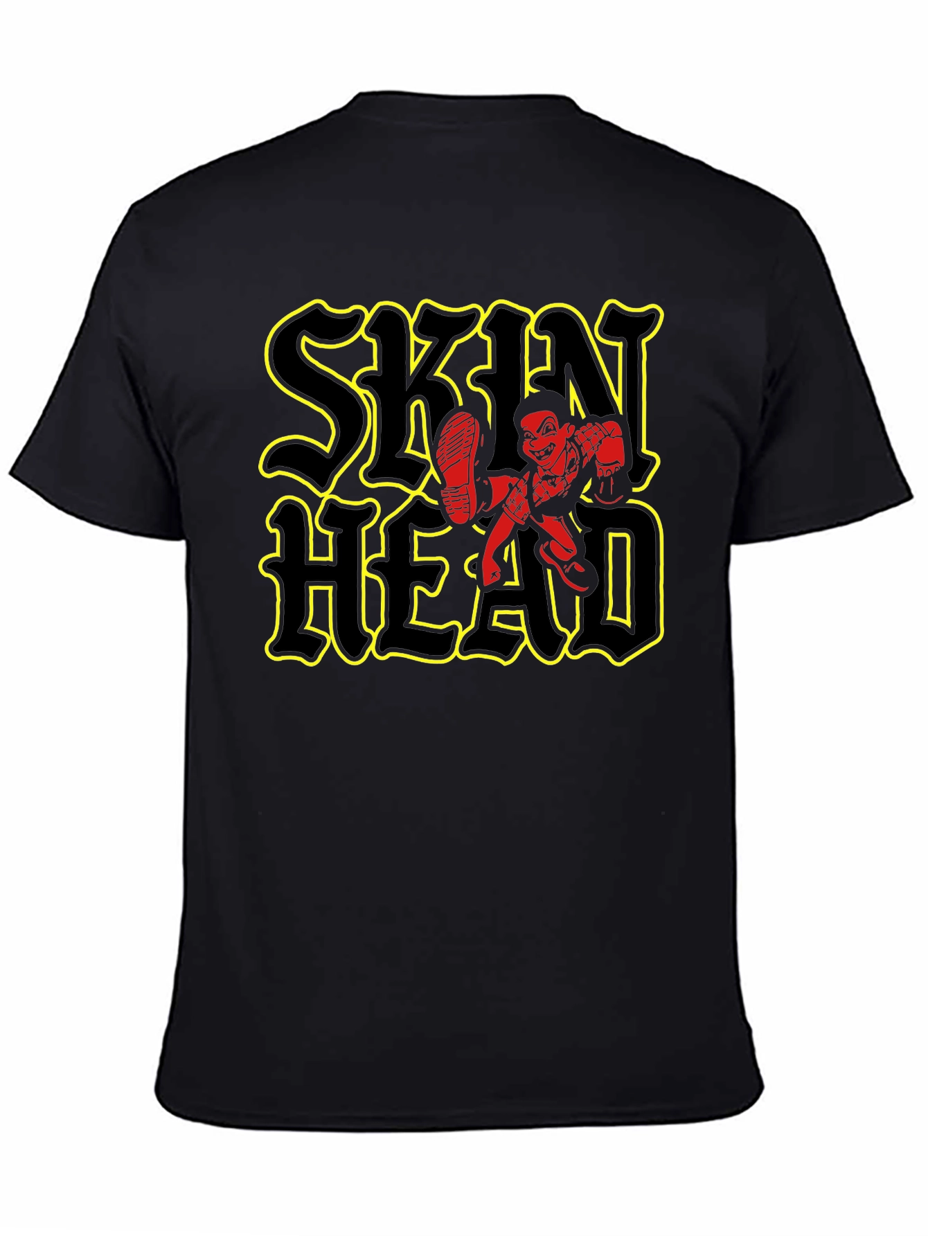 Skinhead Graphic Print Black T-Shirt