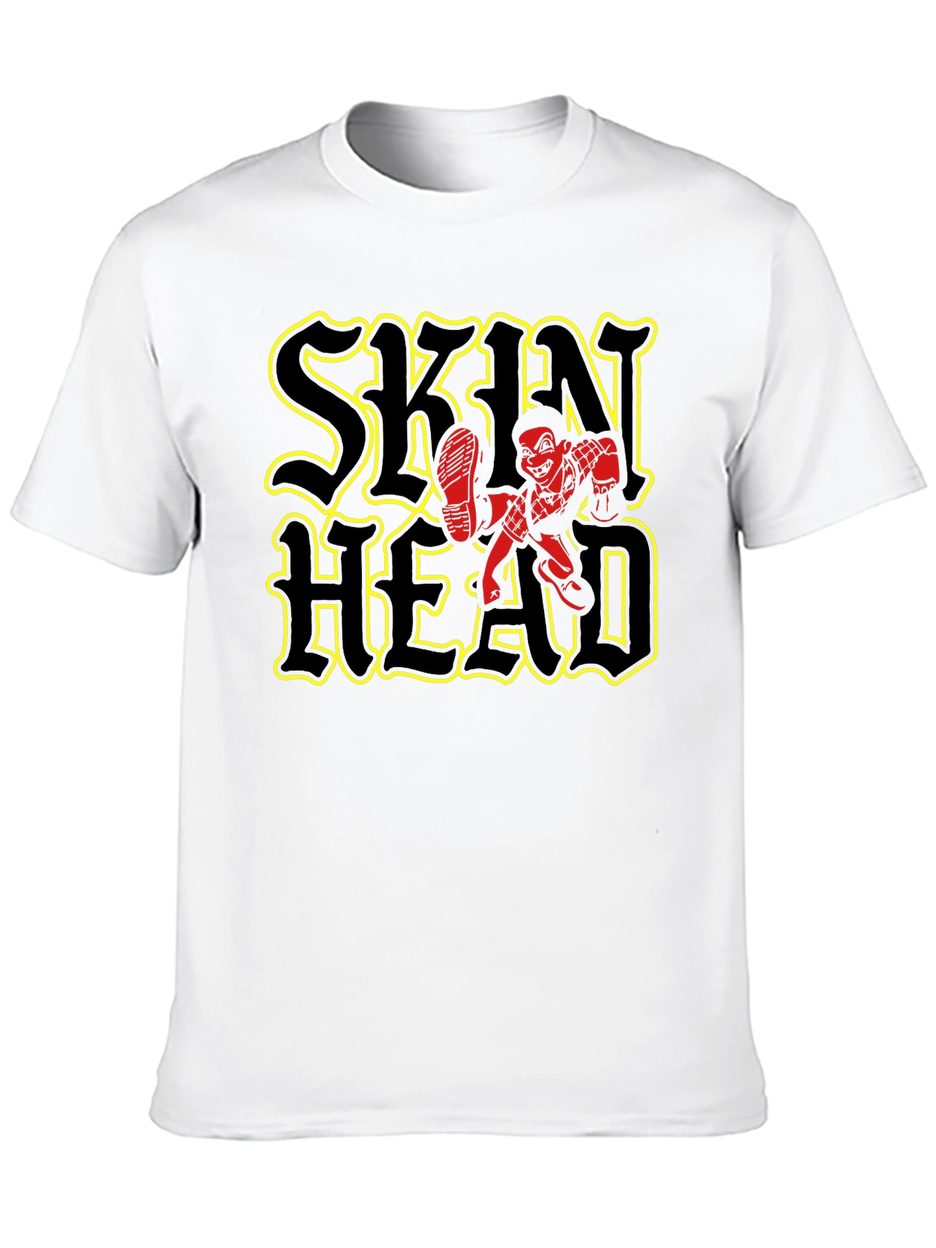 Skinhead Graphic Print Black T-Shirt