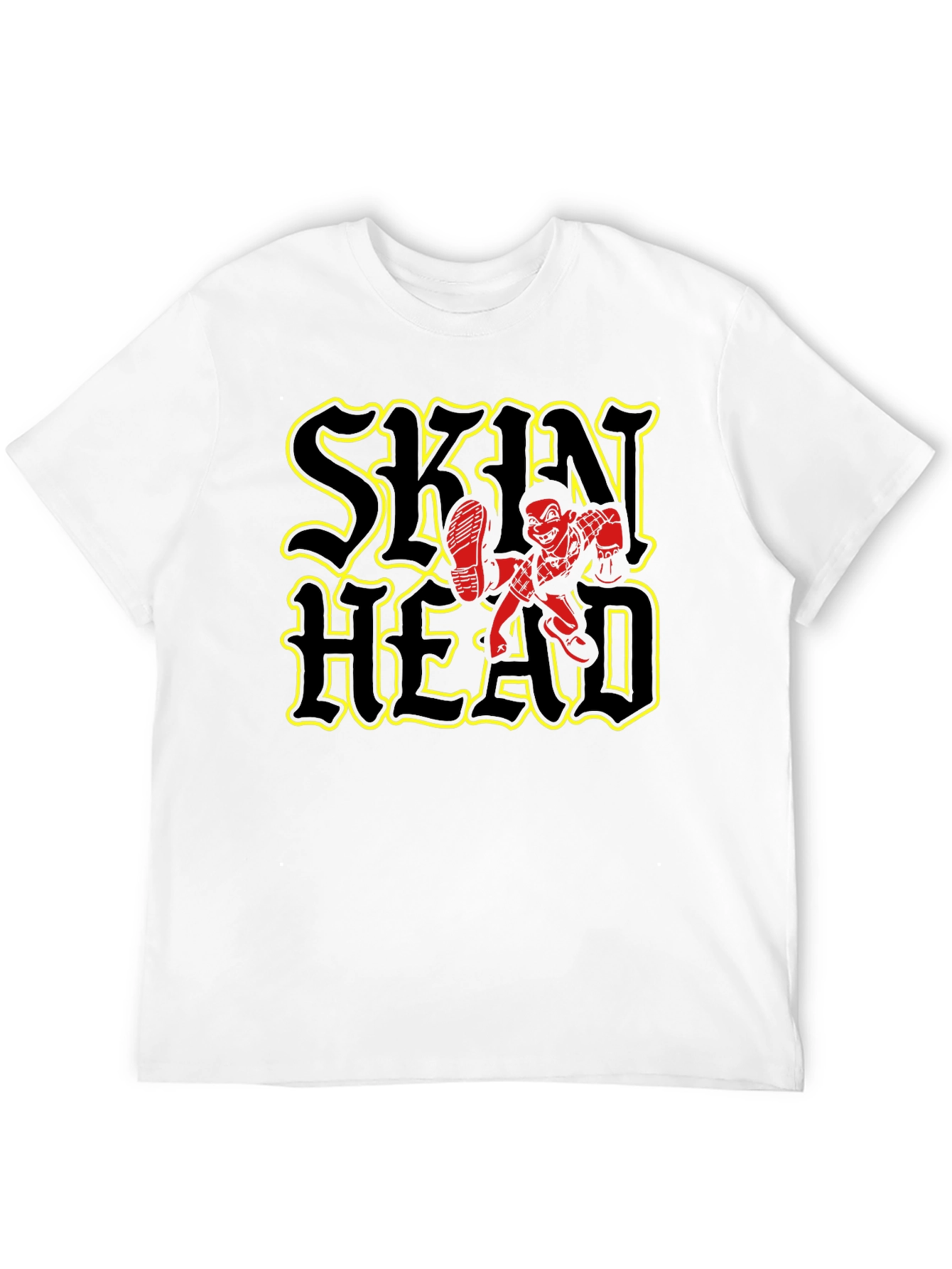 Skinhead Graphic Print Black T-Shirt