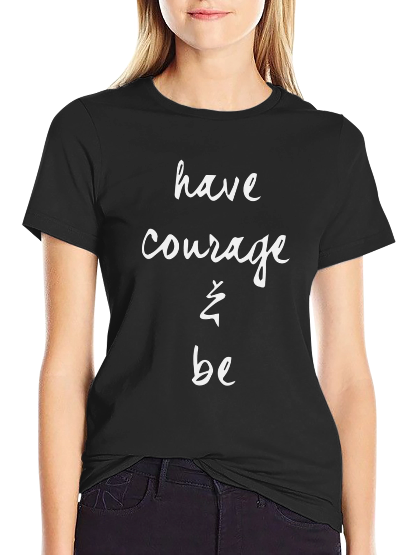 Courage Graphic Tee - Black Cotton T-Shirt