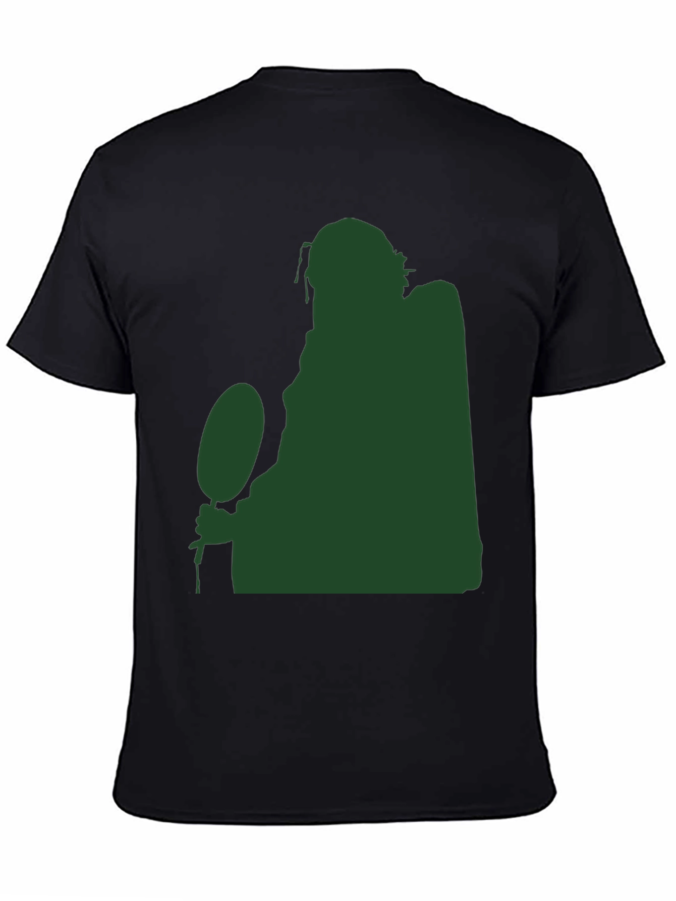 Silhouette Figure Holding Ball Black T-Shirt
