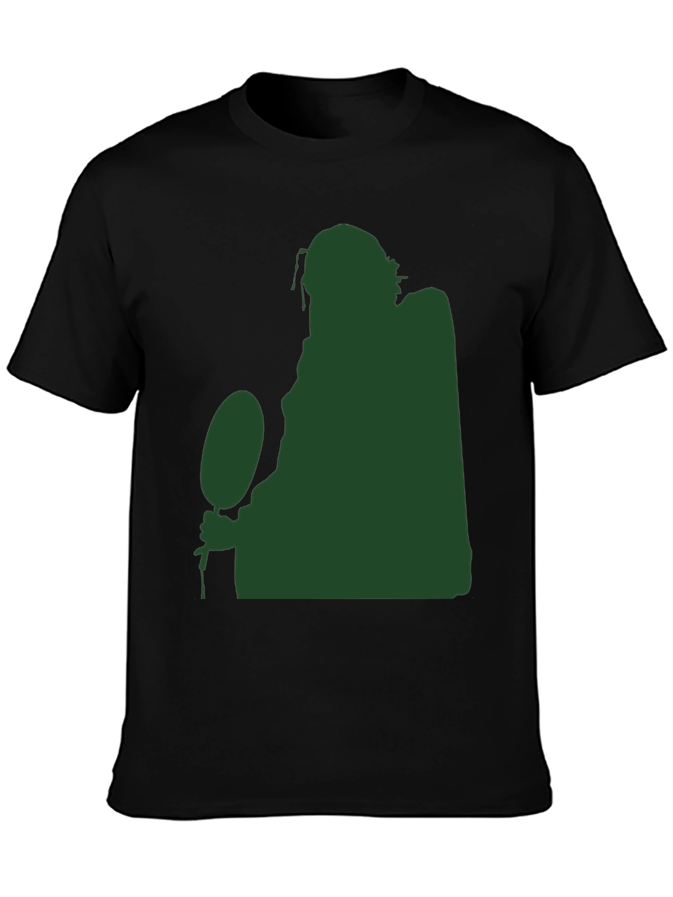 Silhouette Figure Holding Ball Black T-Shirt