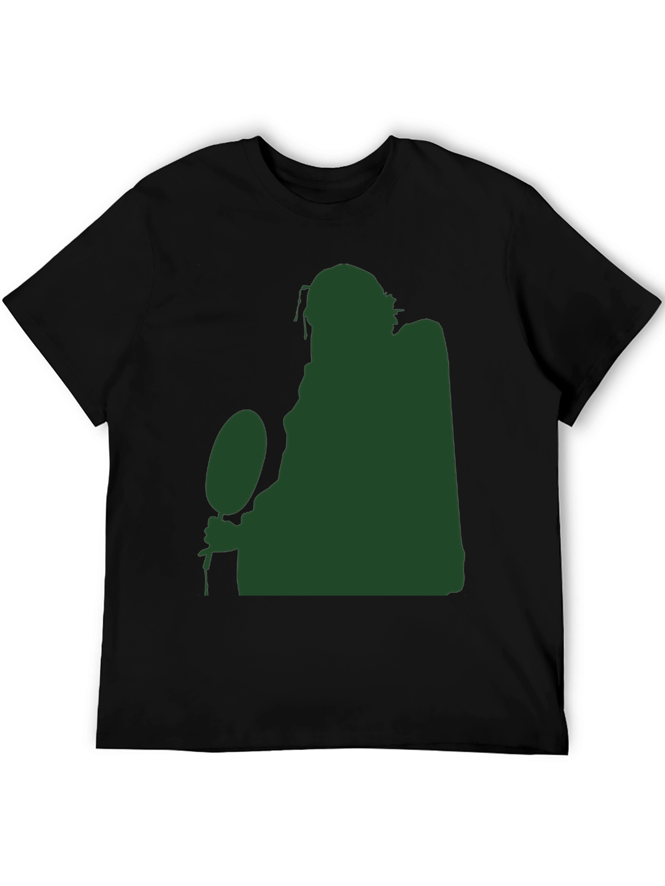 Silhouette Figure Holding Ball Black T-Shirt