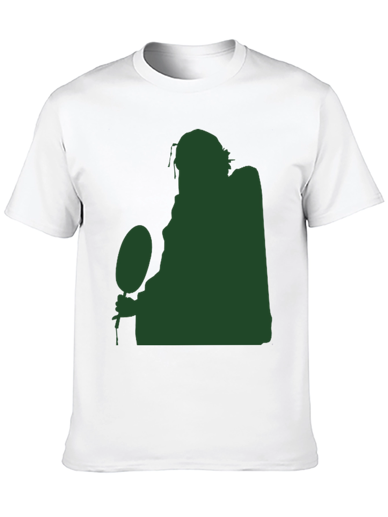 Silhouette Figure Holding Ball Black T-Shirt