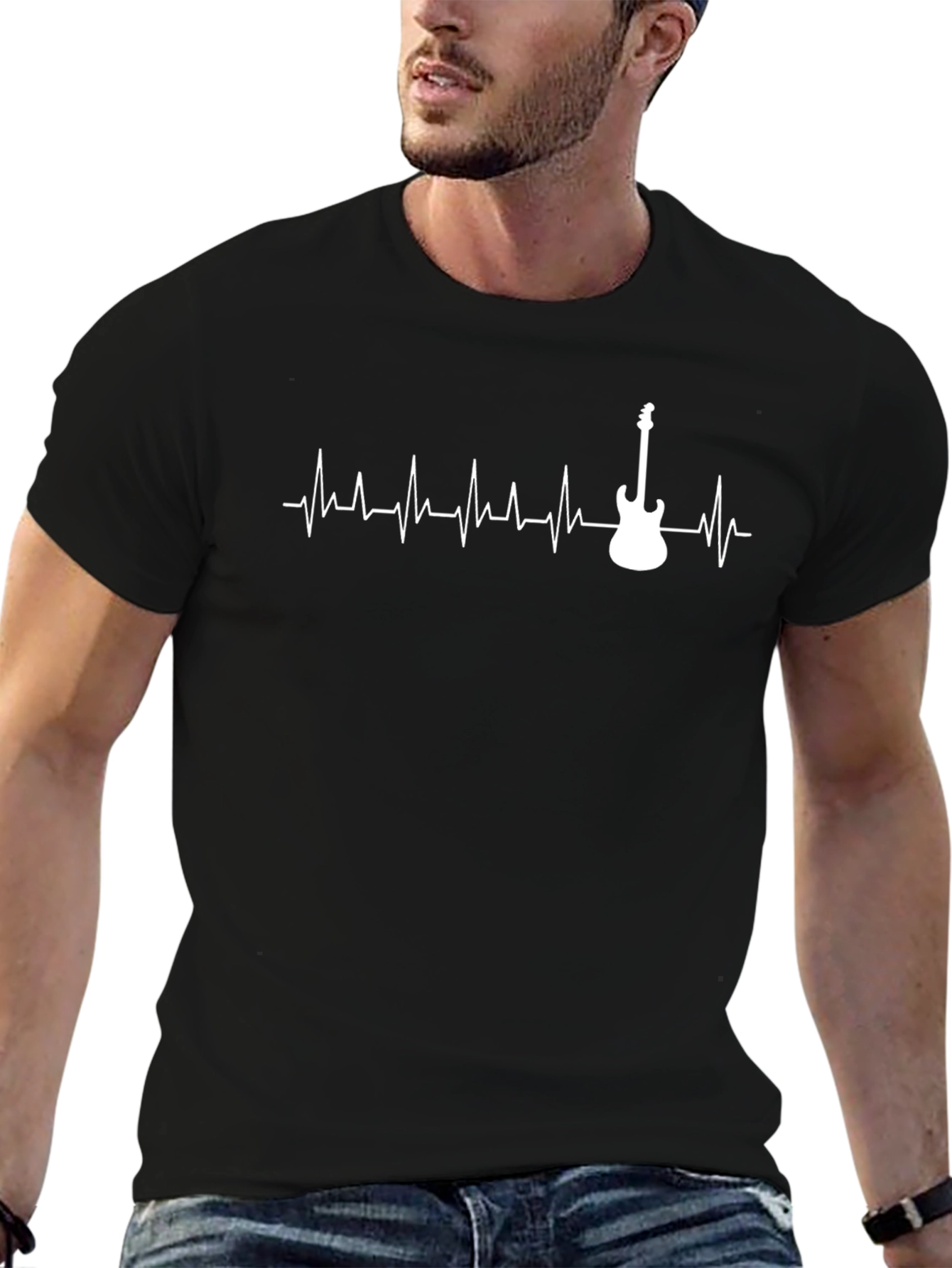 Guitar Heartbeat T-Shirt - Musicians Pulse