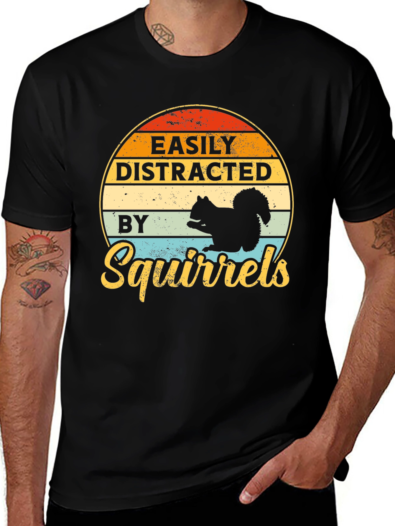 Easily Distracted By Squirrels Graphic T-Shirt