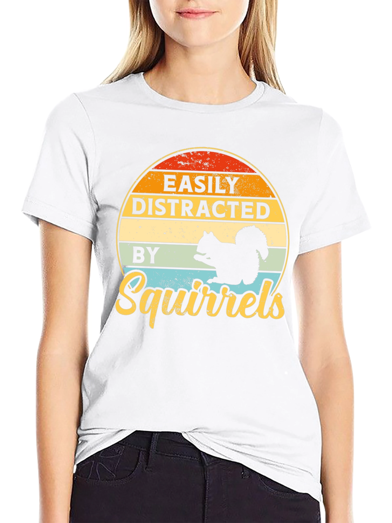 Easily Distracted By Squirrels Graphic T-Shirt