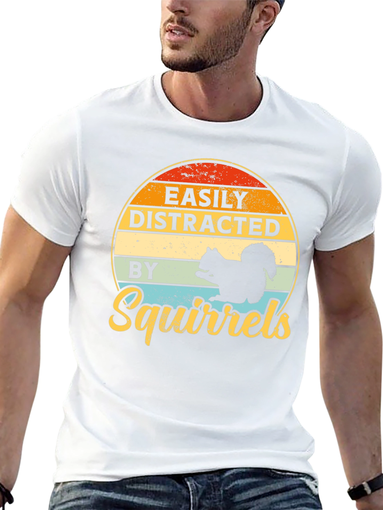 Easily Distracted By Squirrels Graphic T-Shirt
