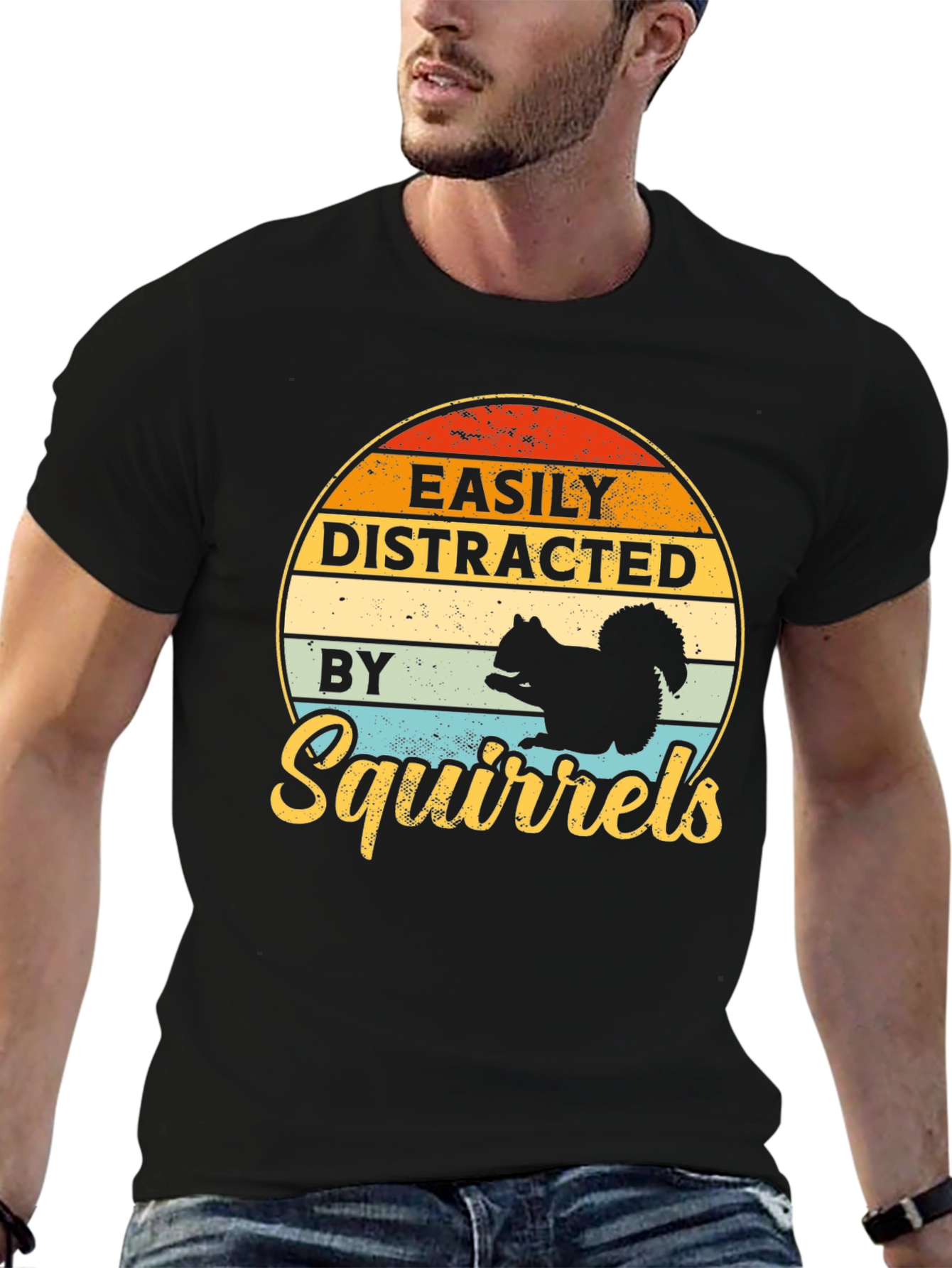 Easily Distracted By Squirrels Graphic T-Shirt