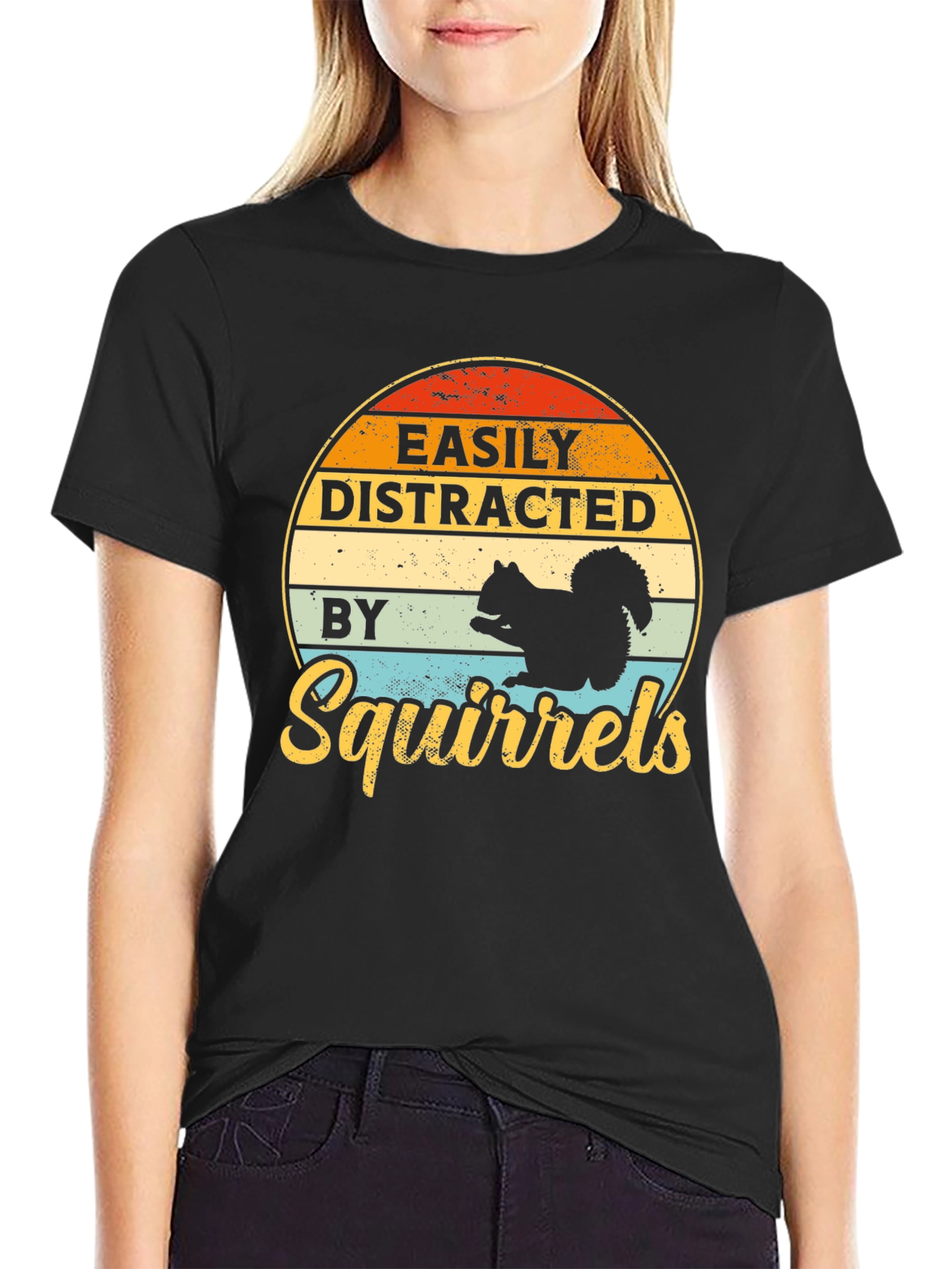Easily Distracted By Squirrels Graphic T-Shirt