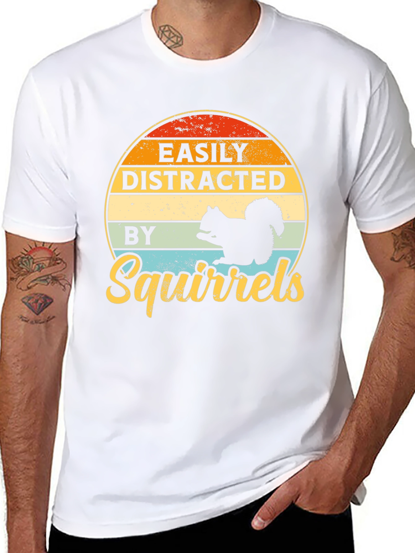 Easily Distracted By Squirrels Graphic T-Shirt