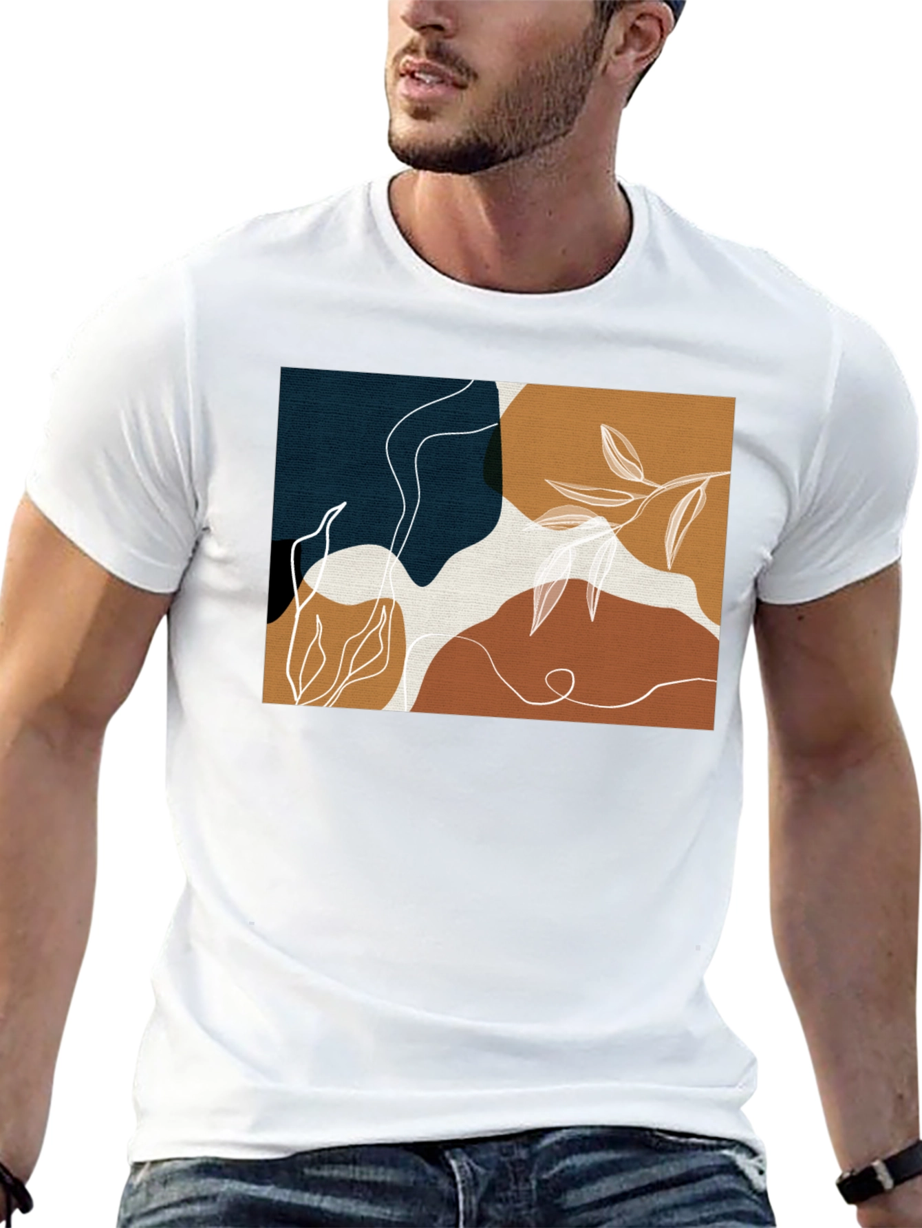 Abstract Botanical T-Shirt: Modern Art Tee