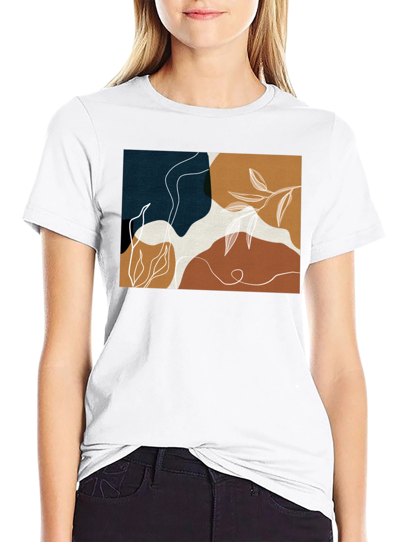Abstract Botanical T-Shirt: Modern Art Tee