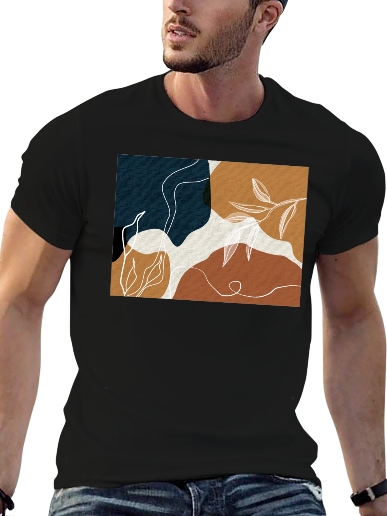 Abstract Botanical T-Shirt: Modern Art Tee