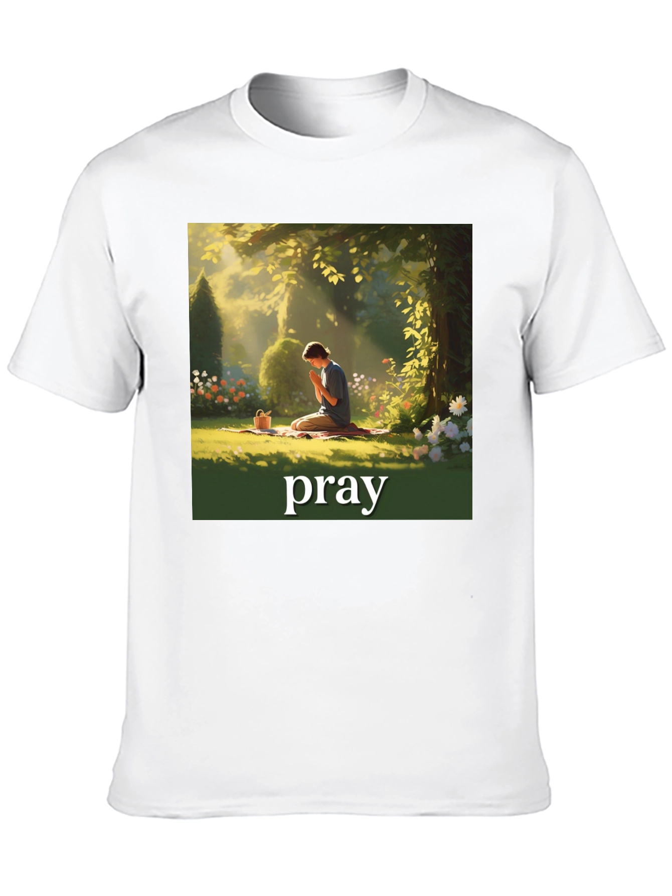 Praying Figure Graphic T-Shirt