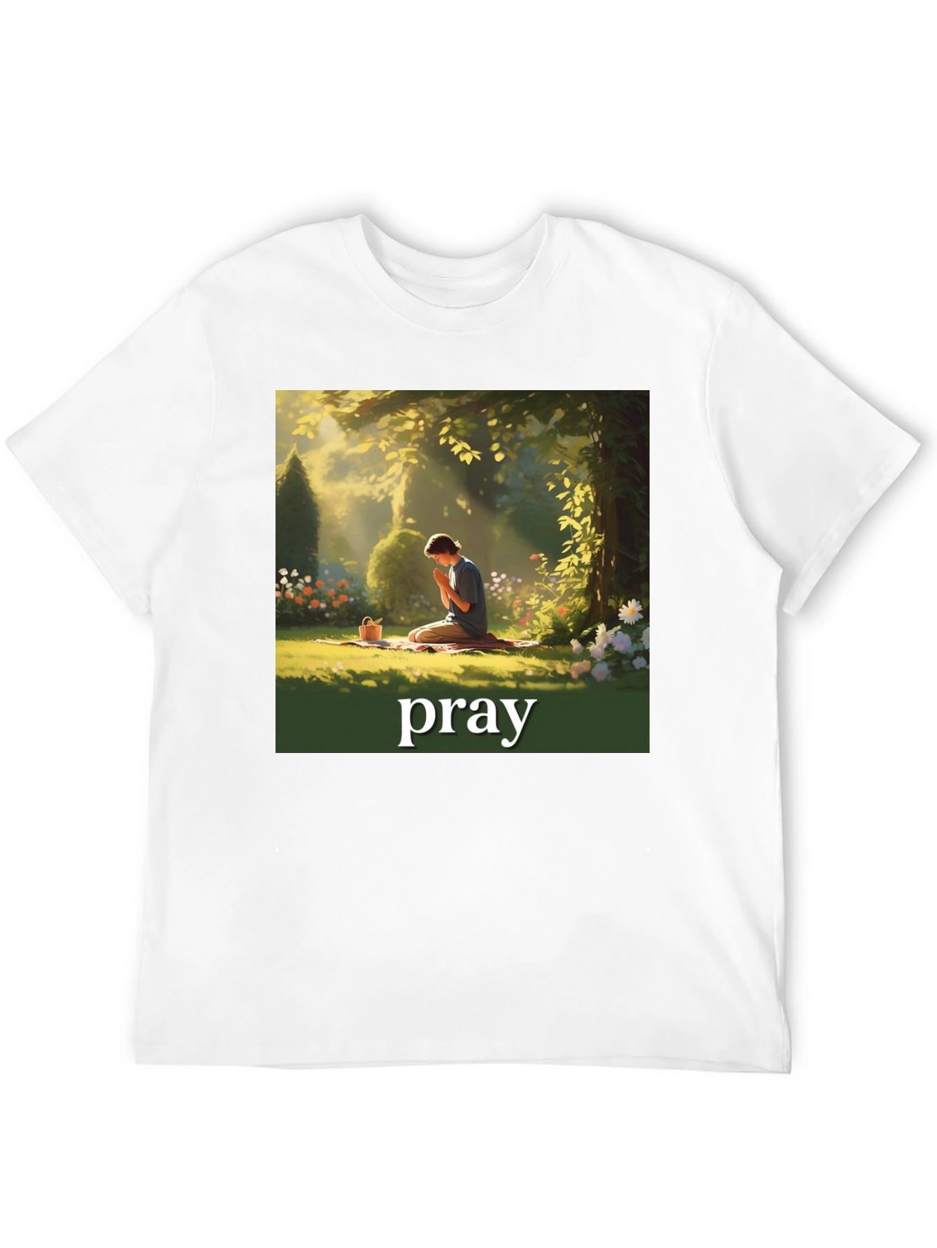 Praying Figure Graphic T-Shirt