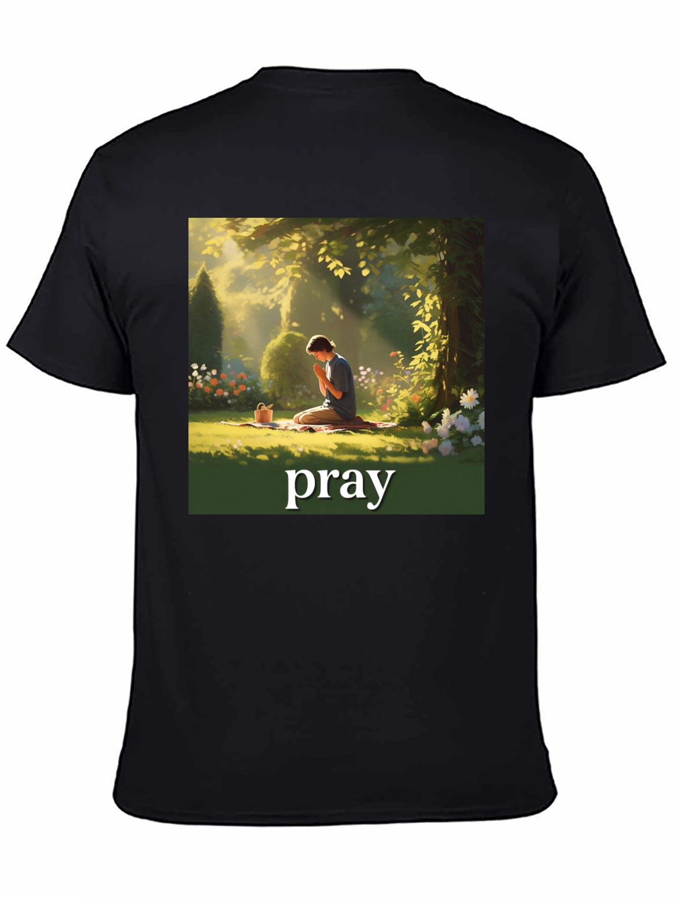 Praying Figure Graphic T-Shirt