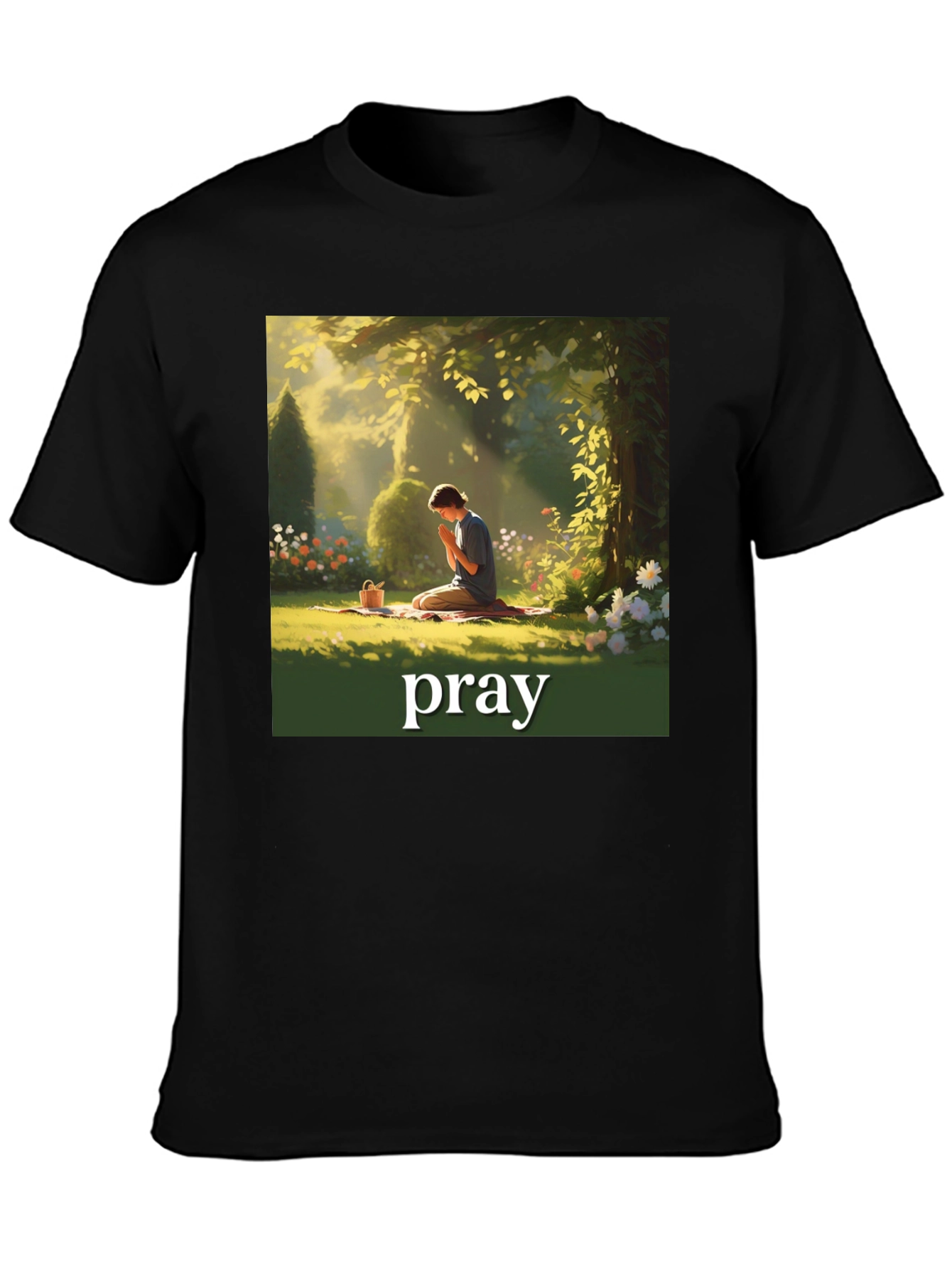 Praying Figure Graphic T-Shirt