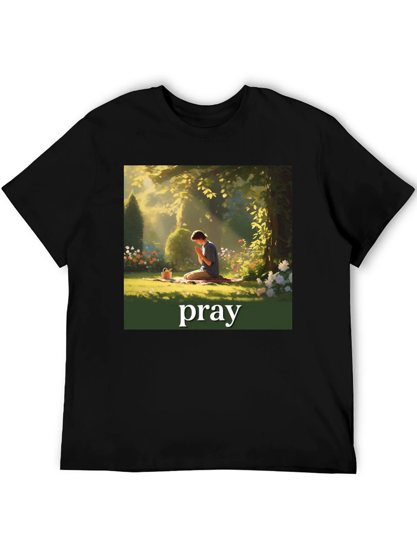 Praying Figure Graphic T-Shirt